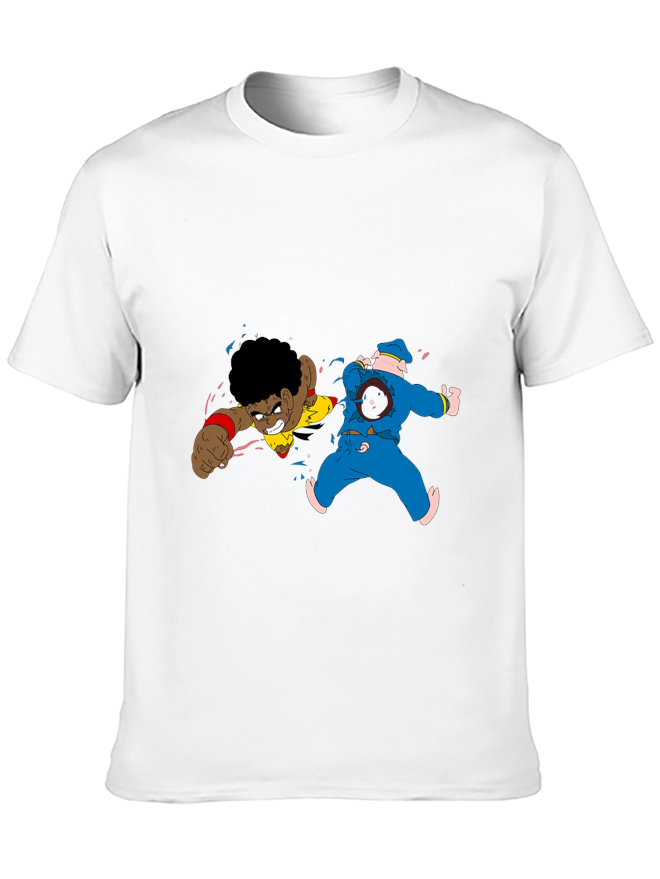 Cartoon Fight Black Tee