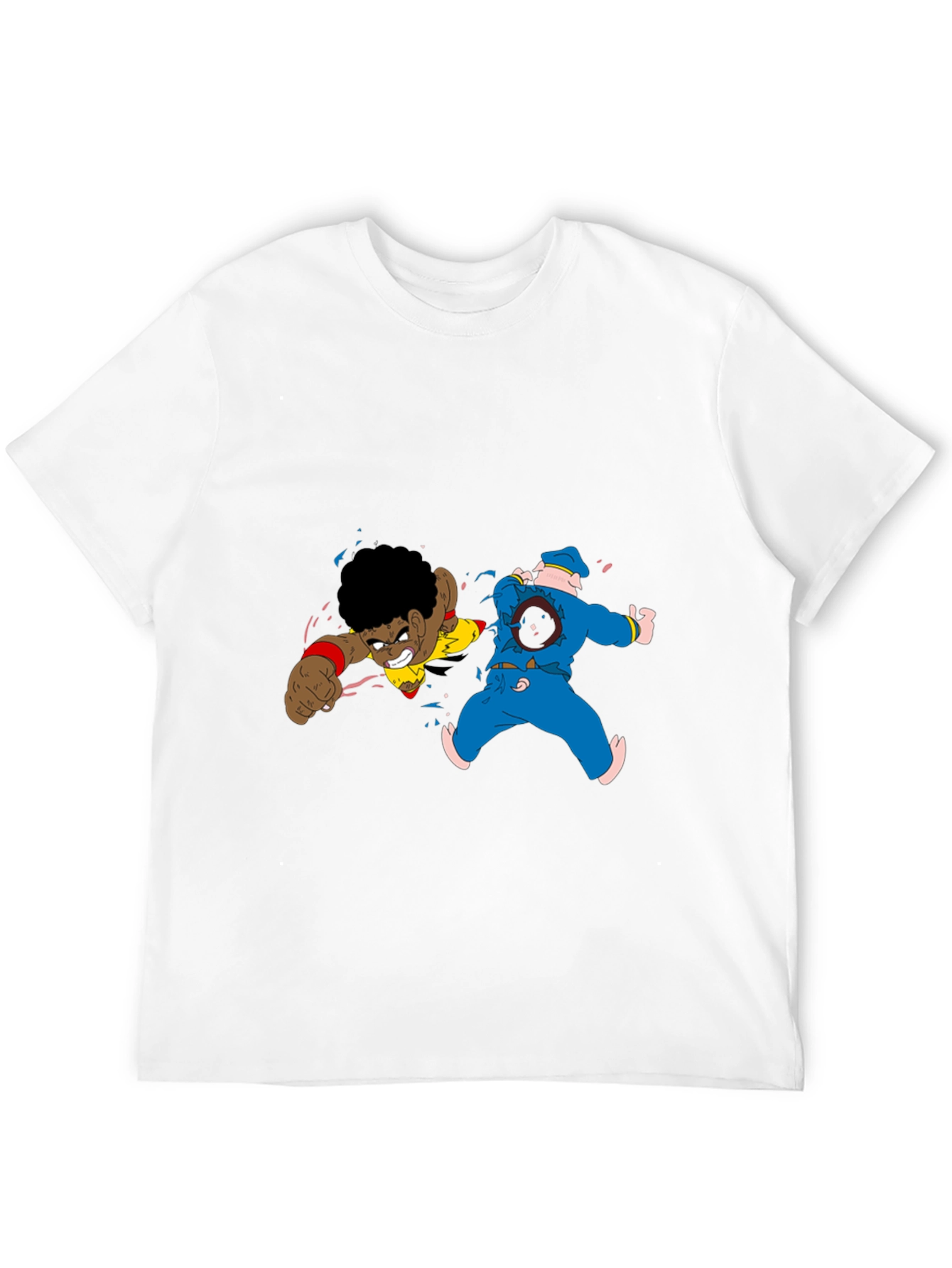 Cartoon Fight Black Tee