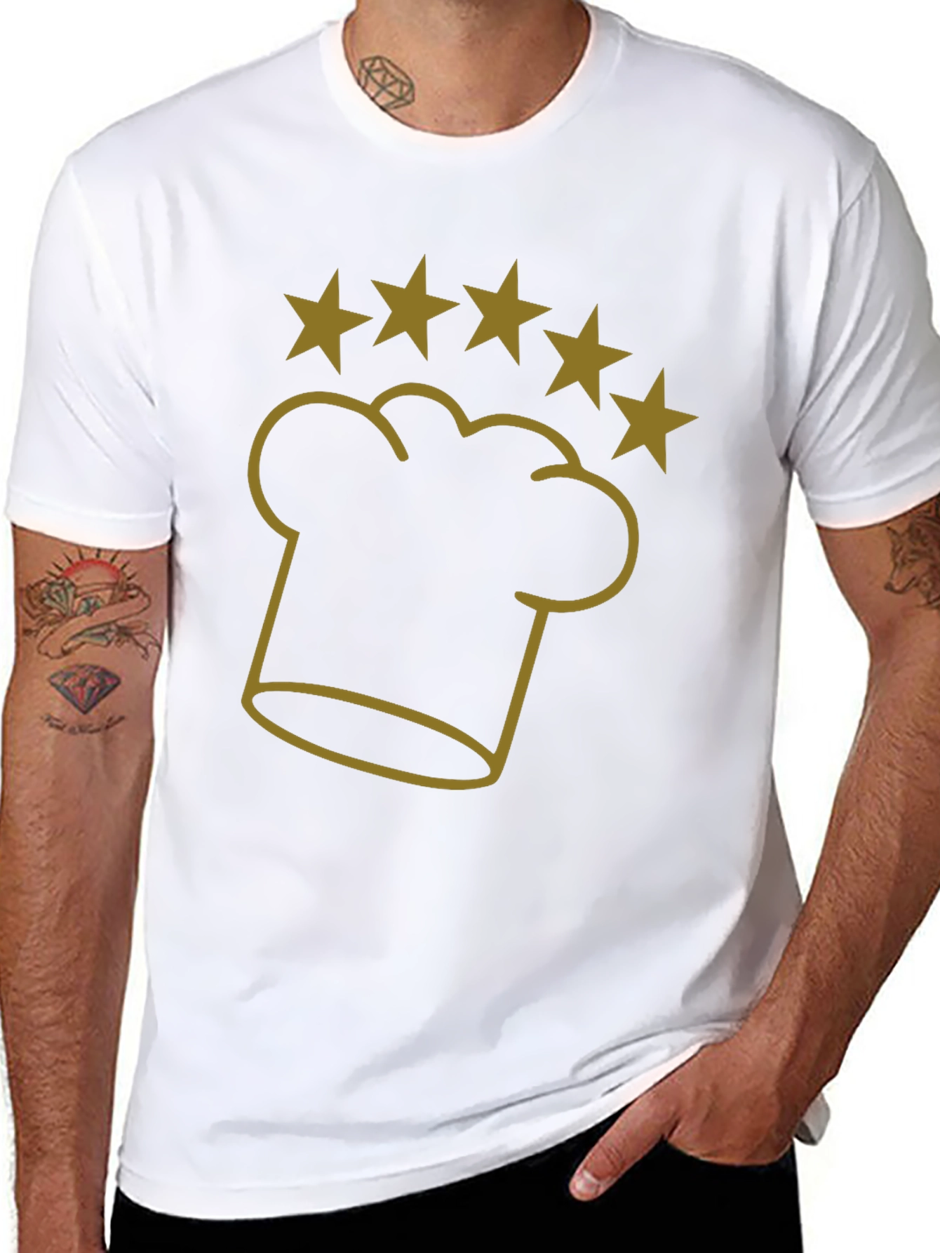 Chef Hat Five Star T-Shirt - Restaurant Quality
