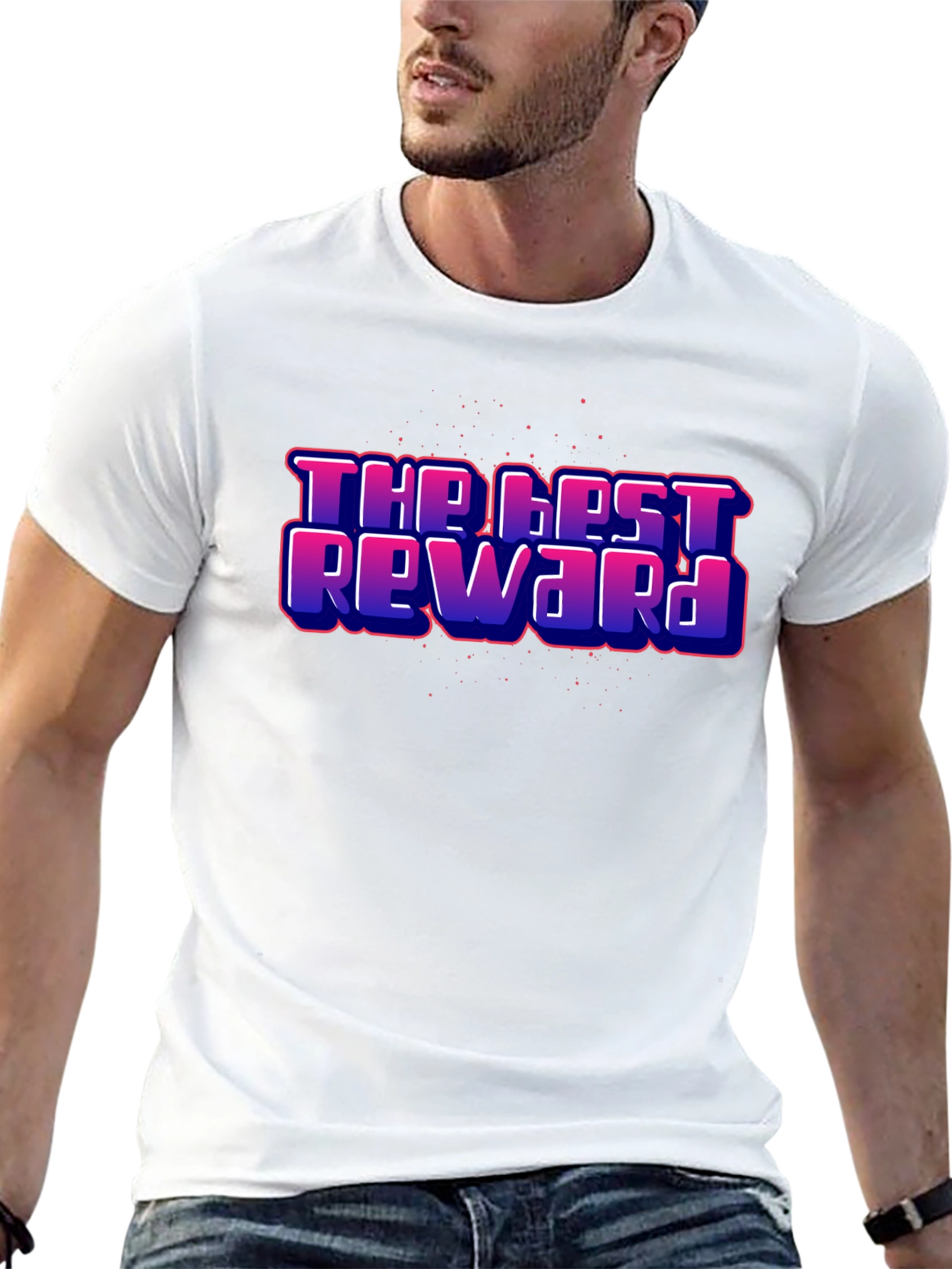 The Best Reward Graphic Print Black T-Shirt
