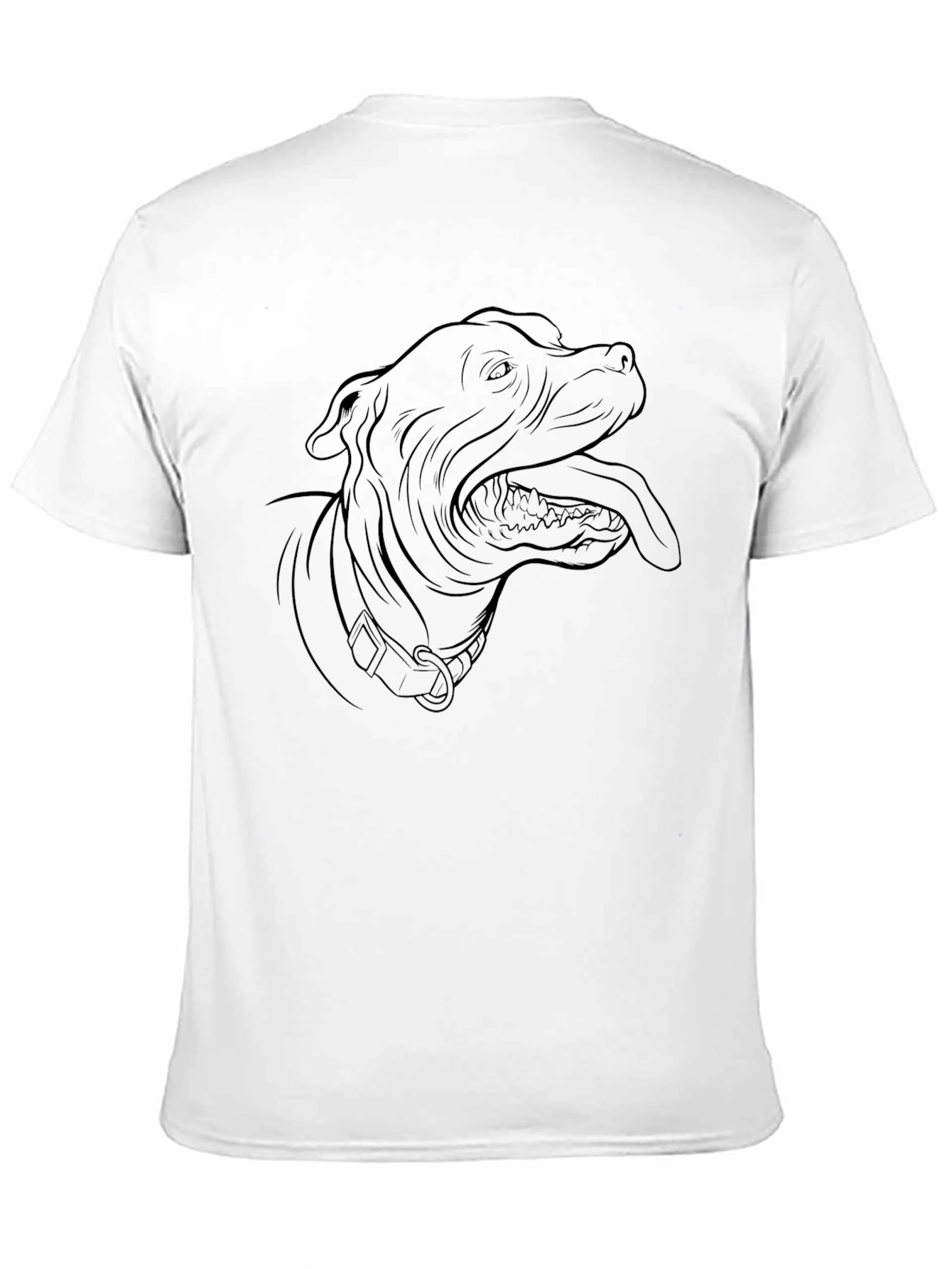 Pitbull Dog Outline Black T-Shirt