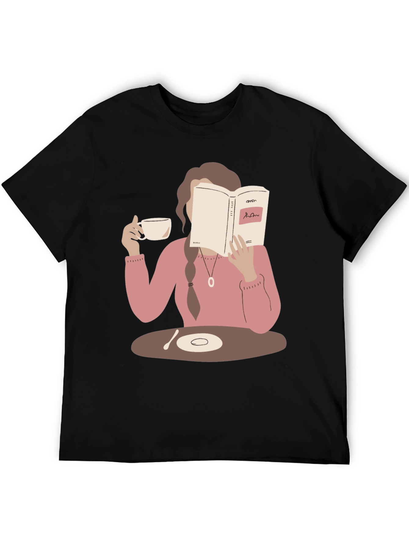 Book Lover Graphic Tee - Coffee & Reading