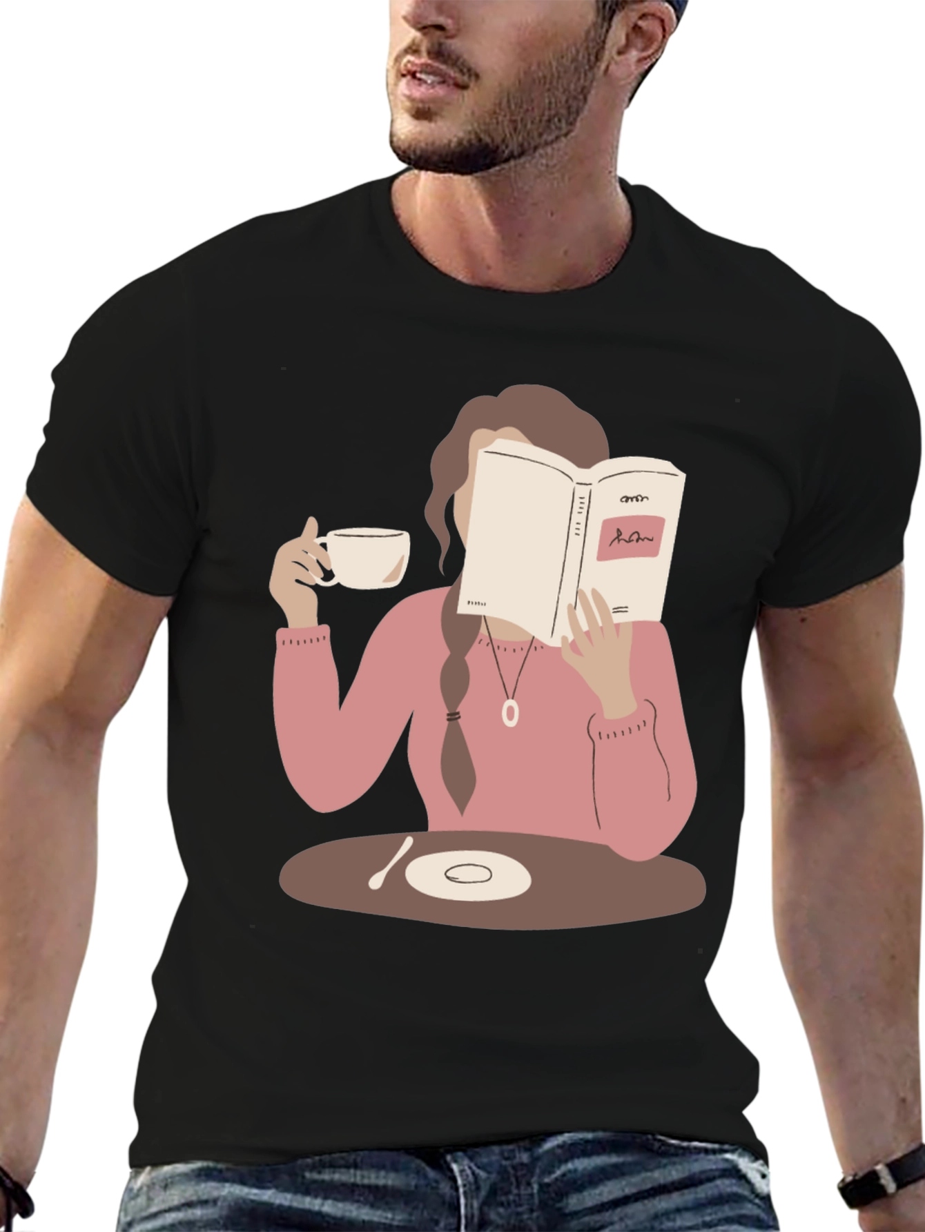 Book Lover Graphic Tee - Coffee & Reading