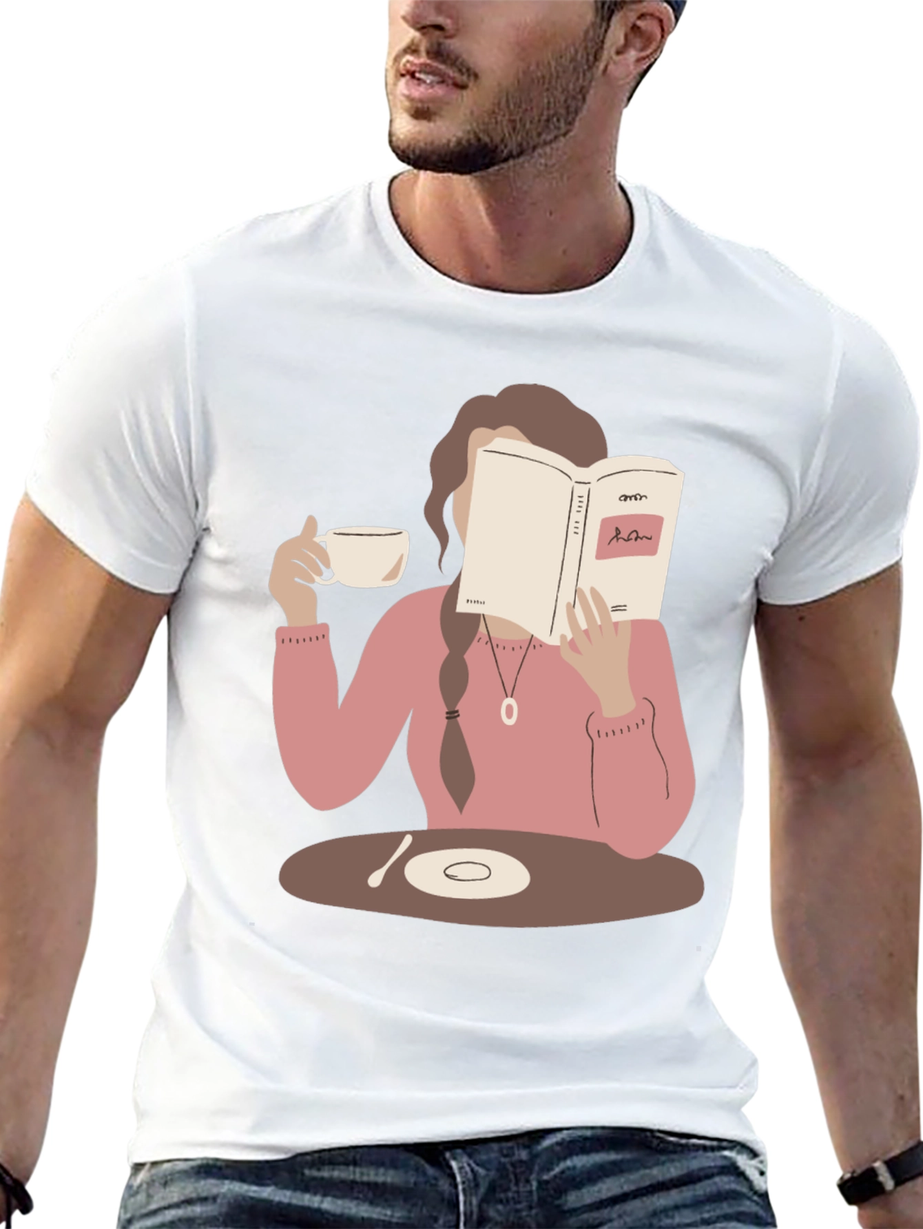 Book Lover Graphic Tee - Coffee & Reading