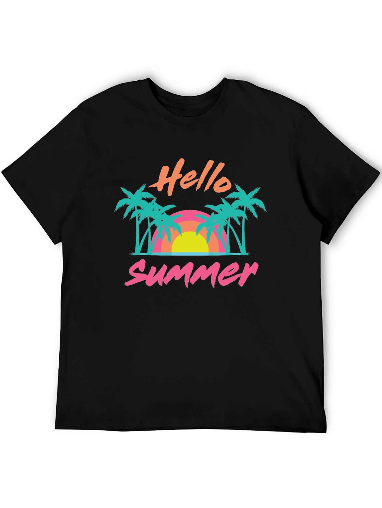 Hello Summer Graphic T-Shirt - Black