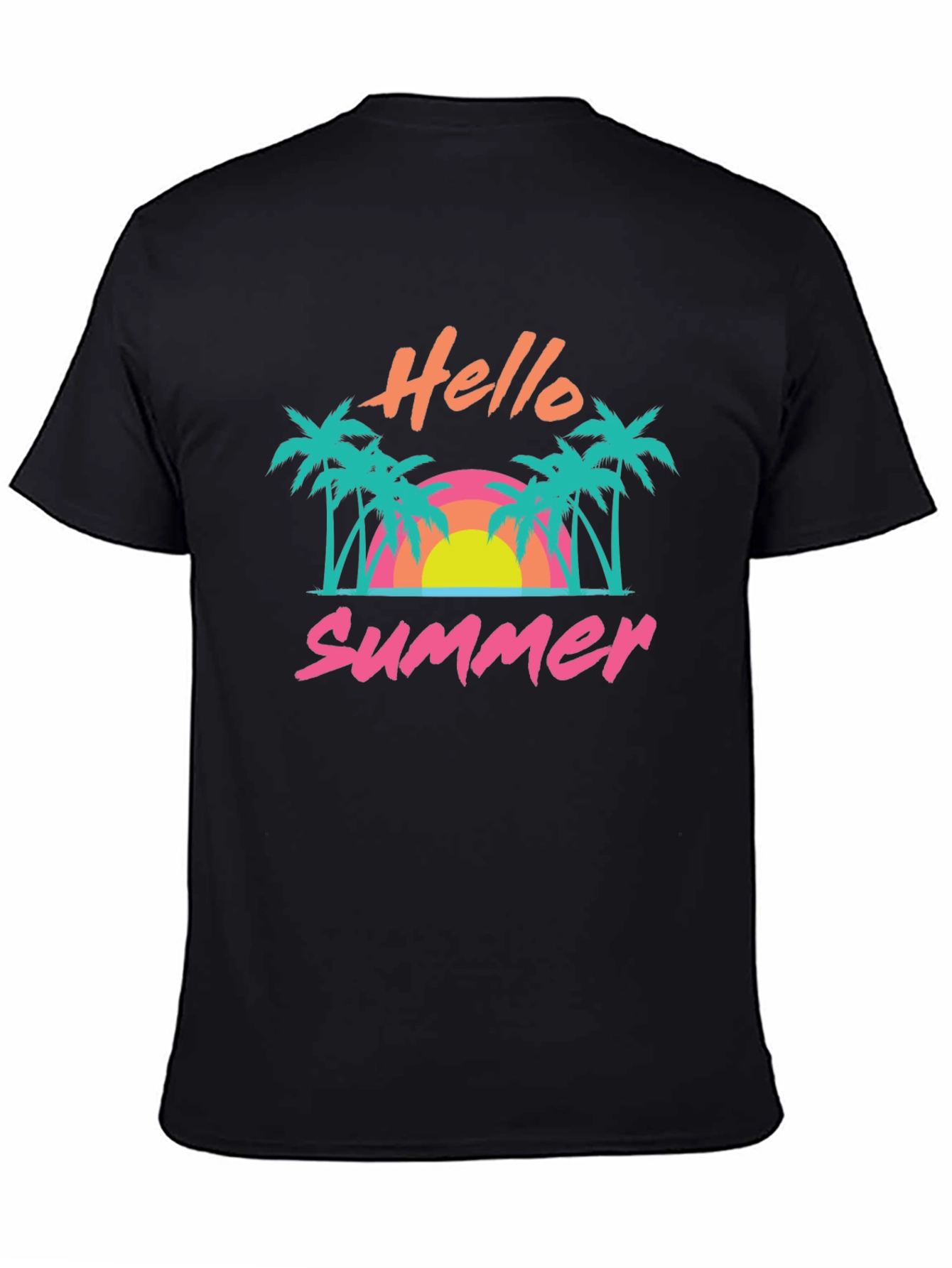 Hello Summer Graphic T-Shirt - Black