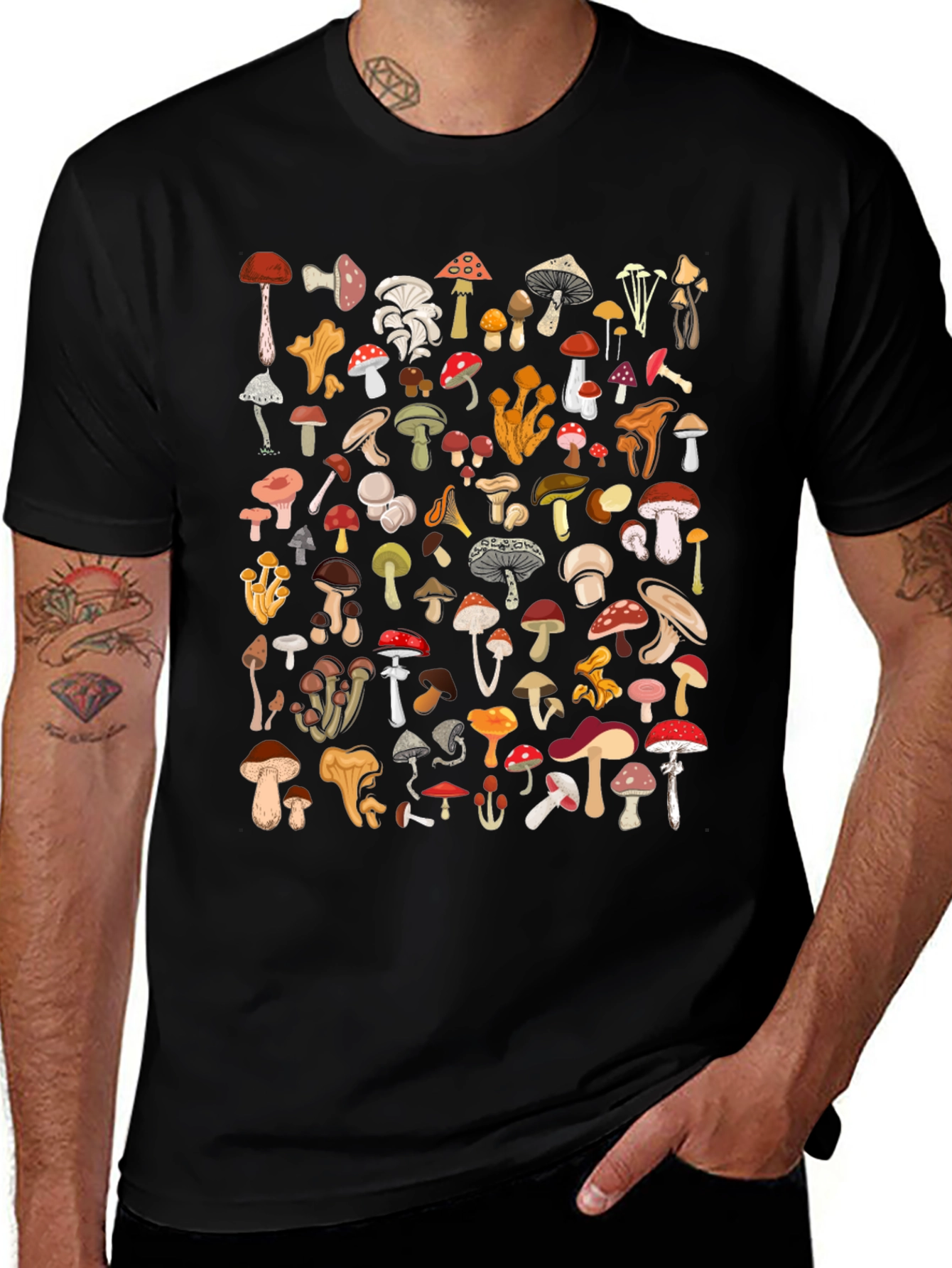 Mushroom Graphic Print Tee - Unisex Casual Top