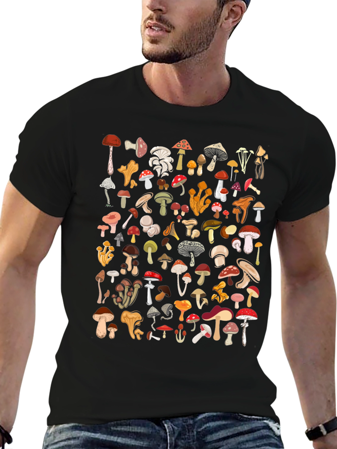 Mushroom Graphic Print Tee - Unisex Casual Top