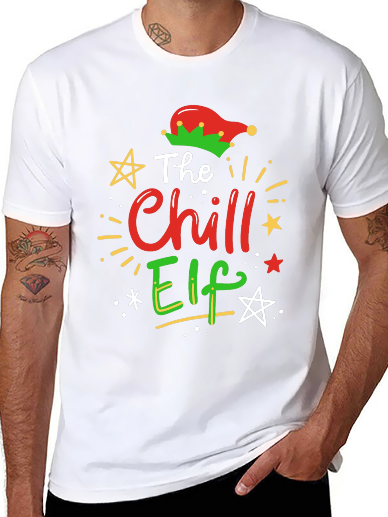 Chill Elf Christmas Graphic Tee