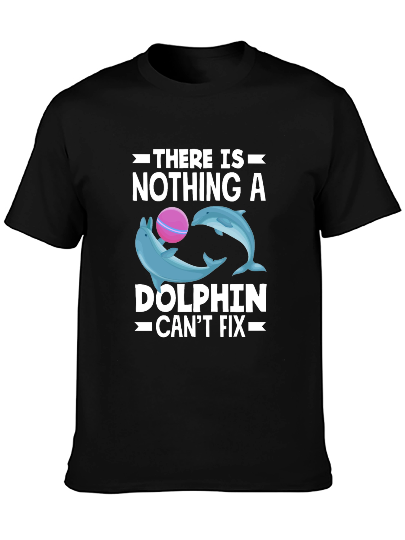Dolphin Fix T-Shirt - Black Cotton Graphic Tee
