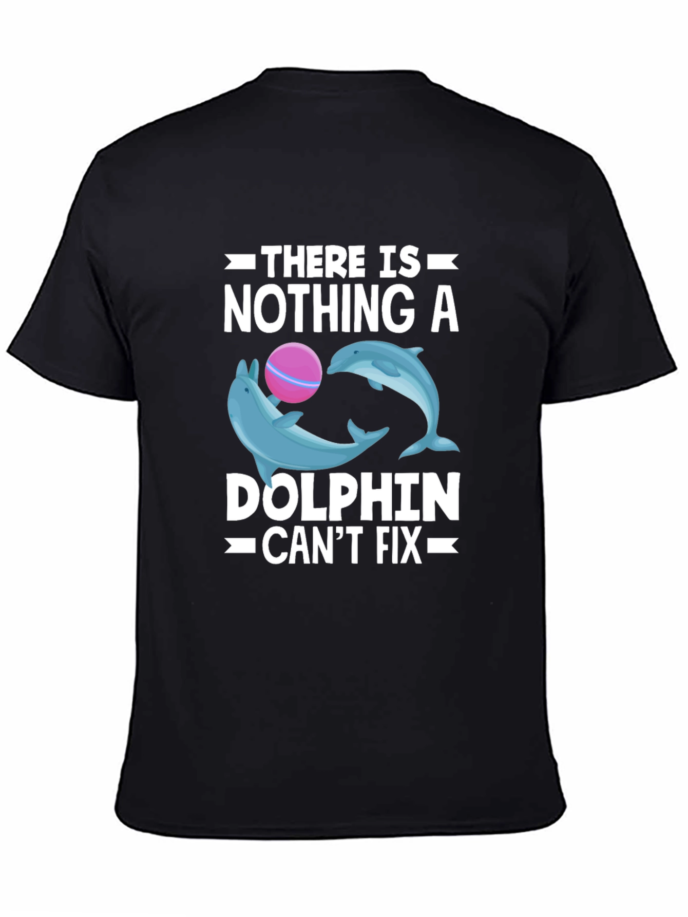 Dolphin Fix T-Shirt - Black Cotton Graphic Tee