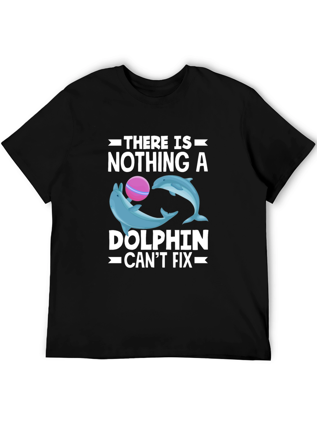 Dolphin Fix T-Shirt - Black Cotton Graphic Tee