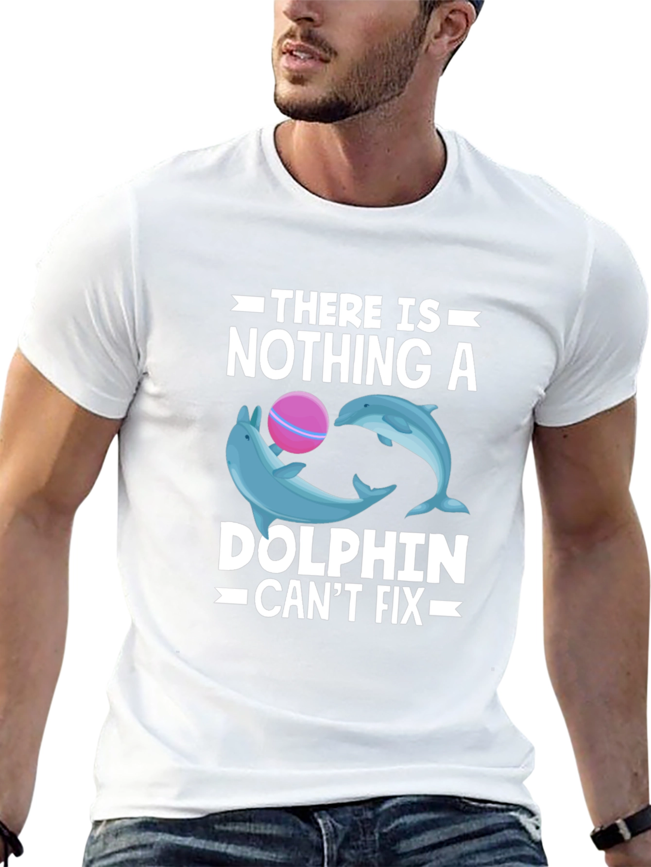 Dolphin Fix T-Shirt - Black Cotton Graphic Tee