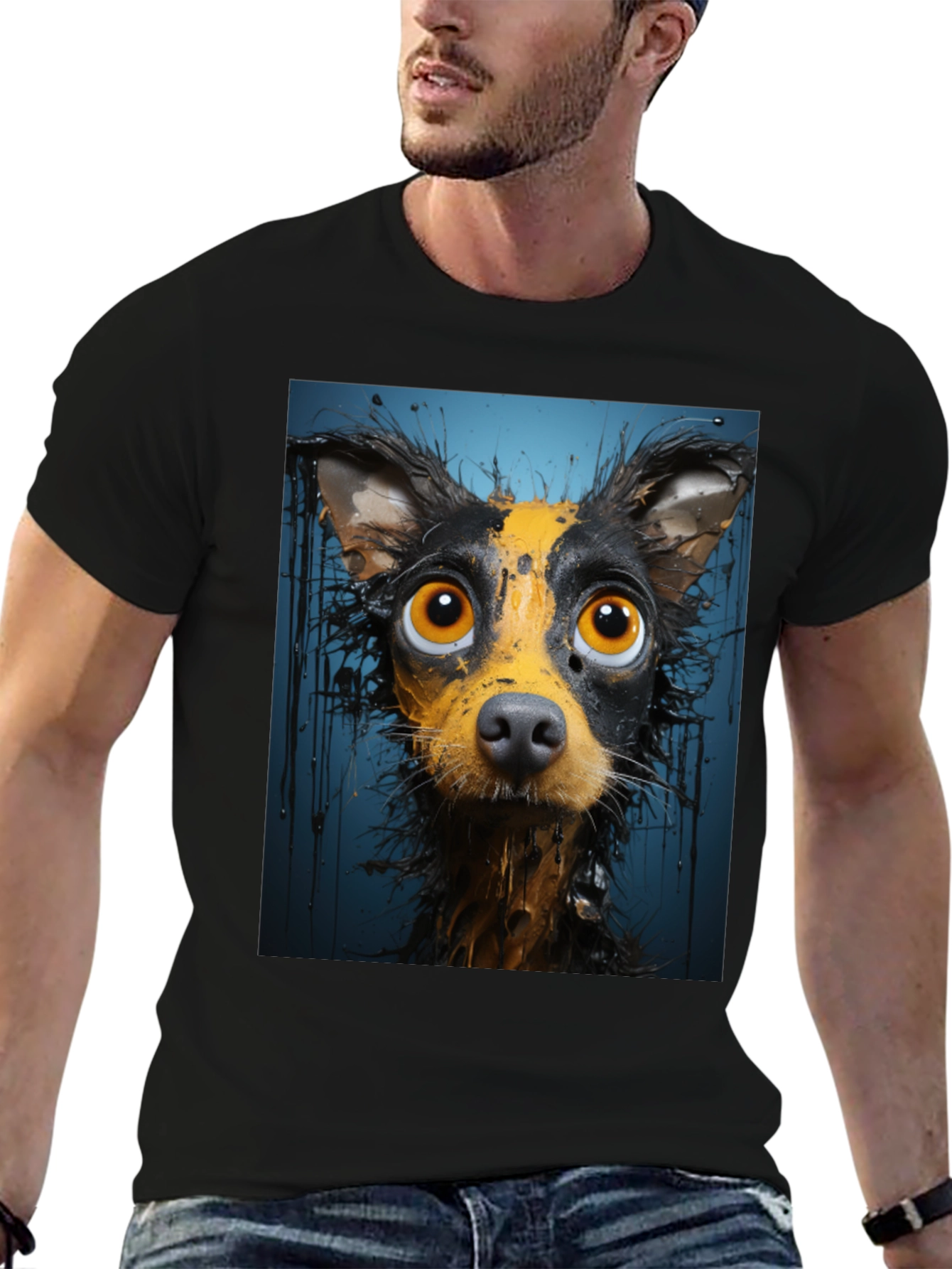 Dog Art Graphic Tee - Quirky Pet Lover T-Shirt