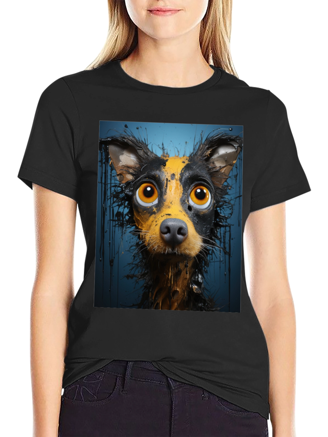 Dog Art Graphic Tee - Quirky Pet Lover T-Shirt