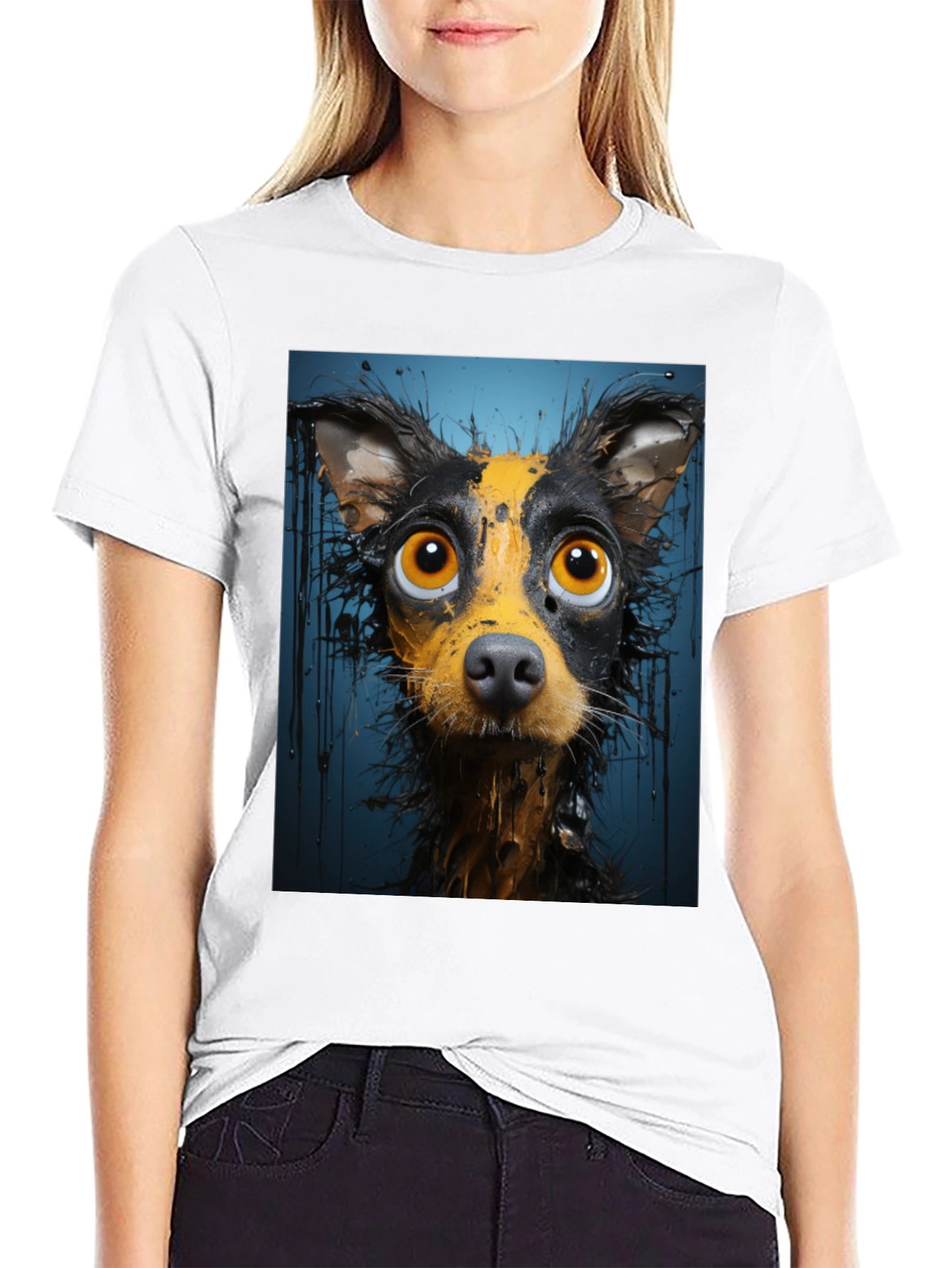 Dog Art Graphic Tee - Quirky Pet Lover T-Shirt