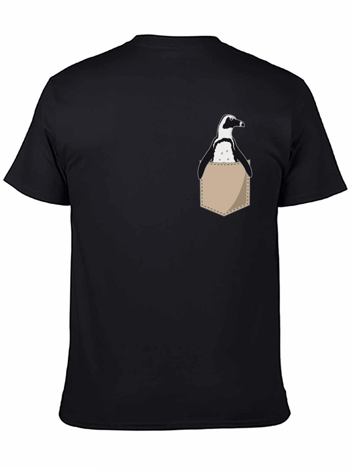 Penguin Pocket Tee - Casual Black Cotton T-Shirt