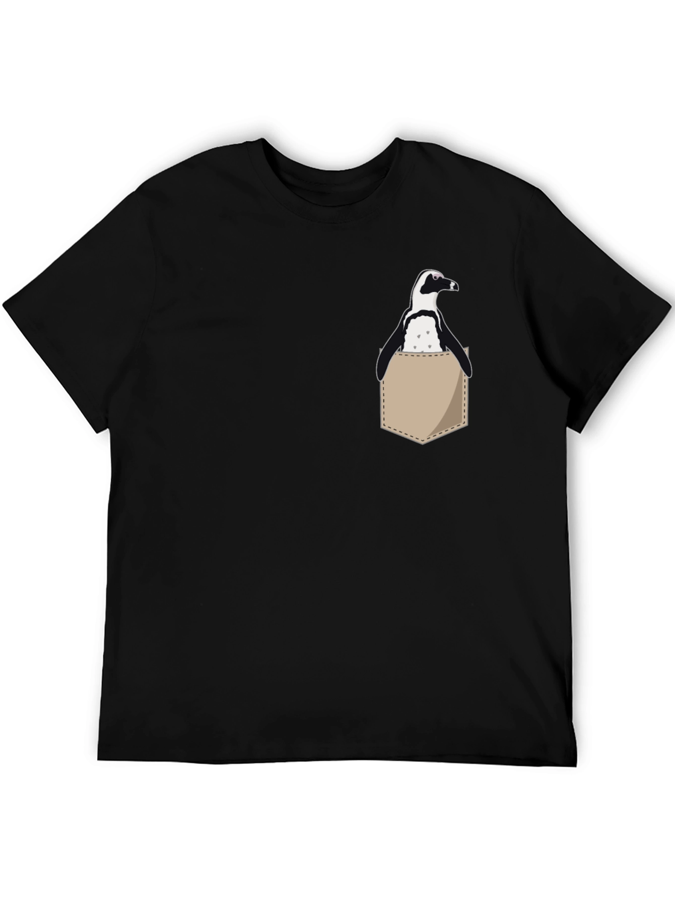 Penguin Pocket Tee - Casual Black Cotton T-Shirt