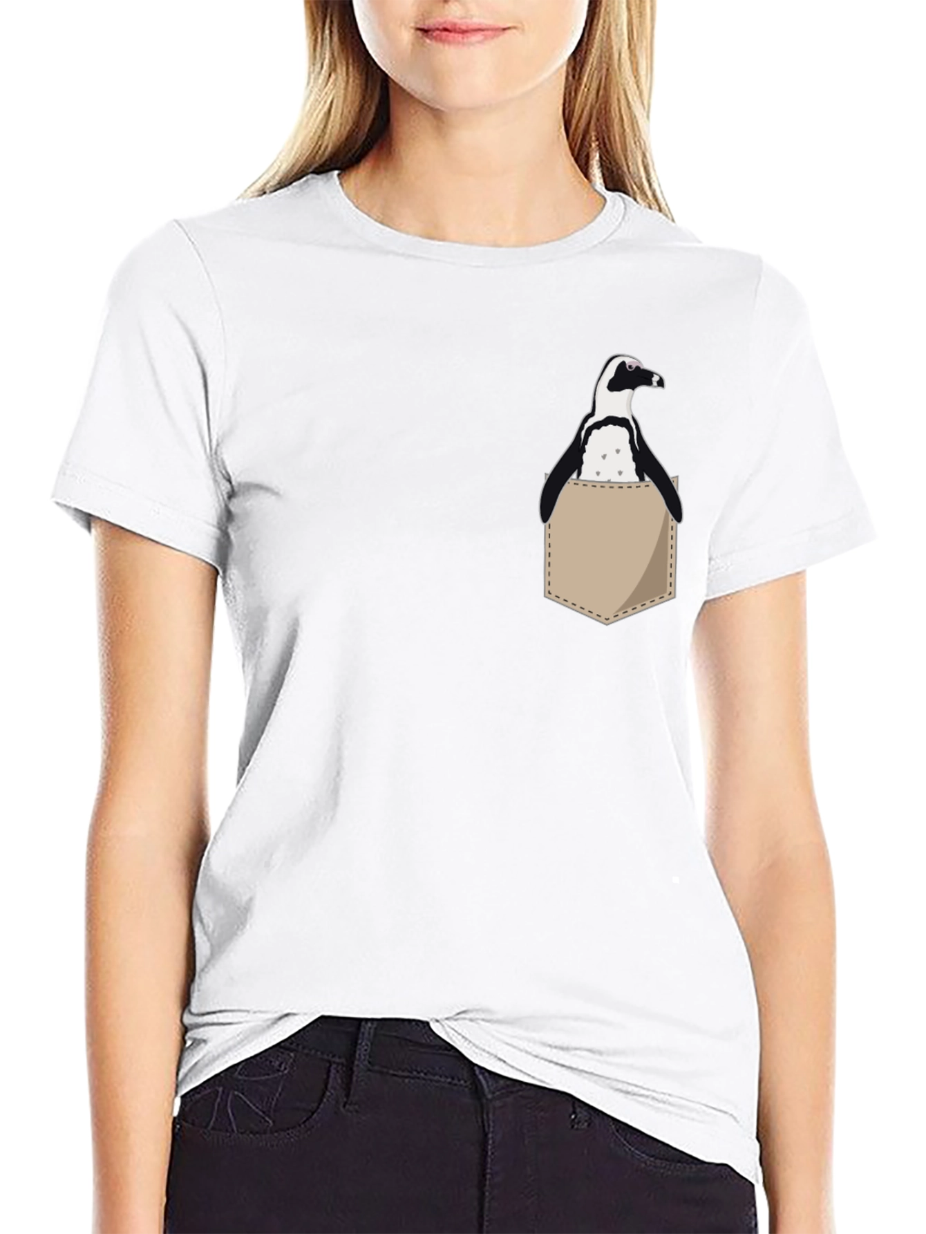Penguin Pocket Tee - Casual Black Cotton T-Shirt