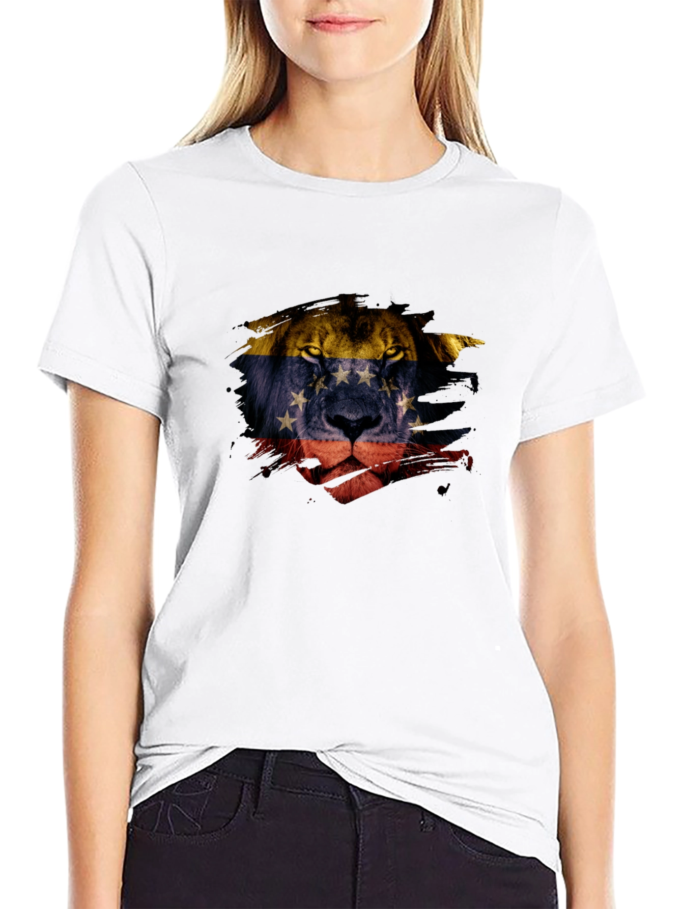 Venezuela Lion Flag Graphic Tee - Black