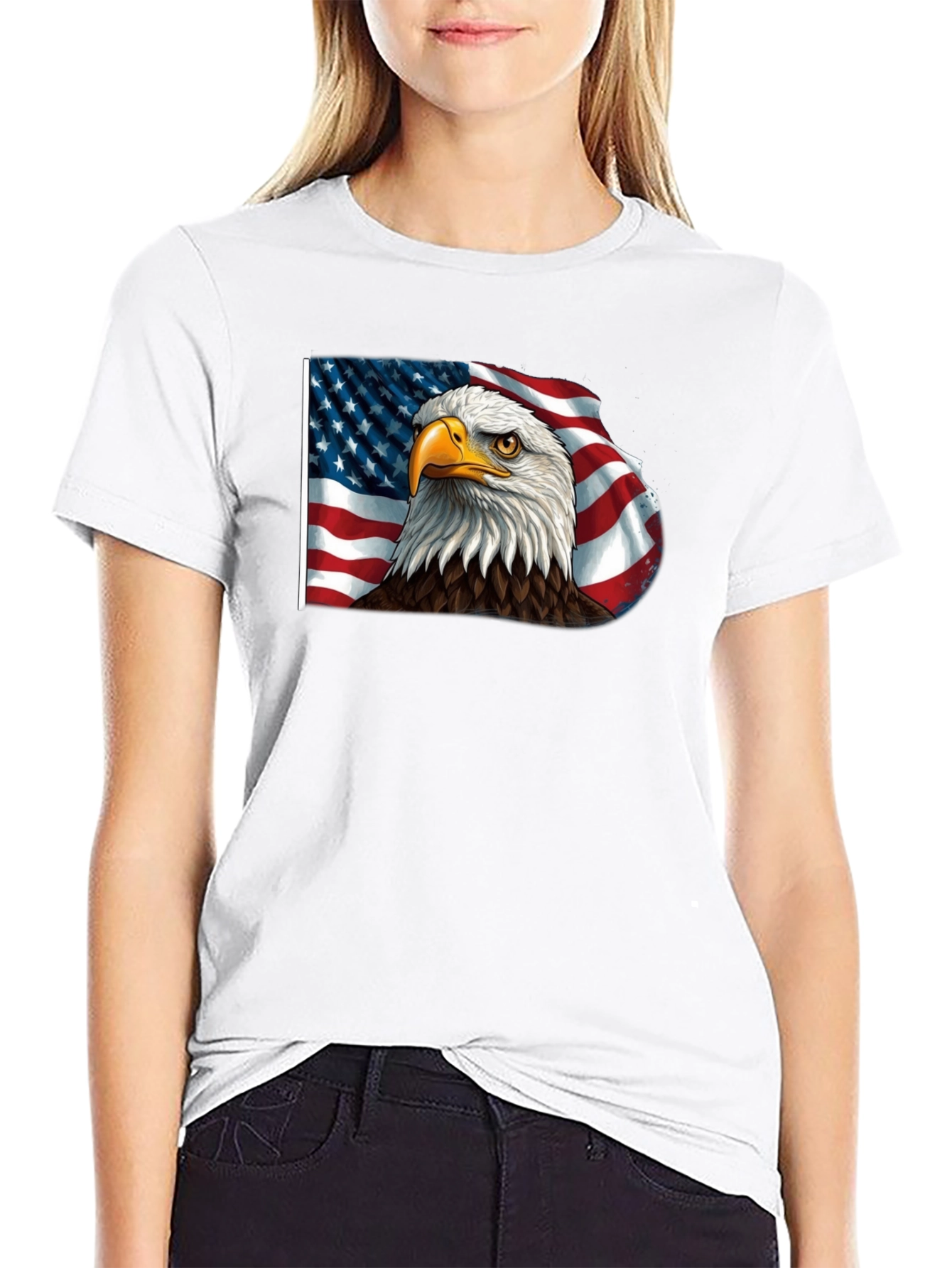 American Eagle Flag Graphic Tee - Patriotic Style