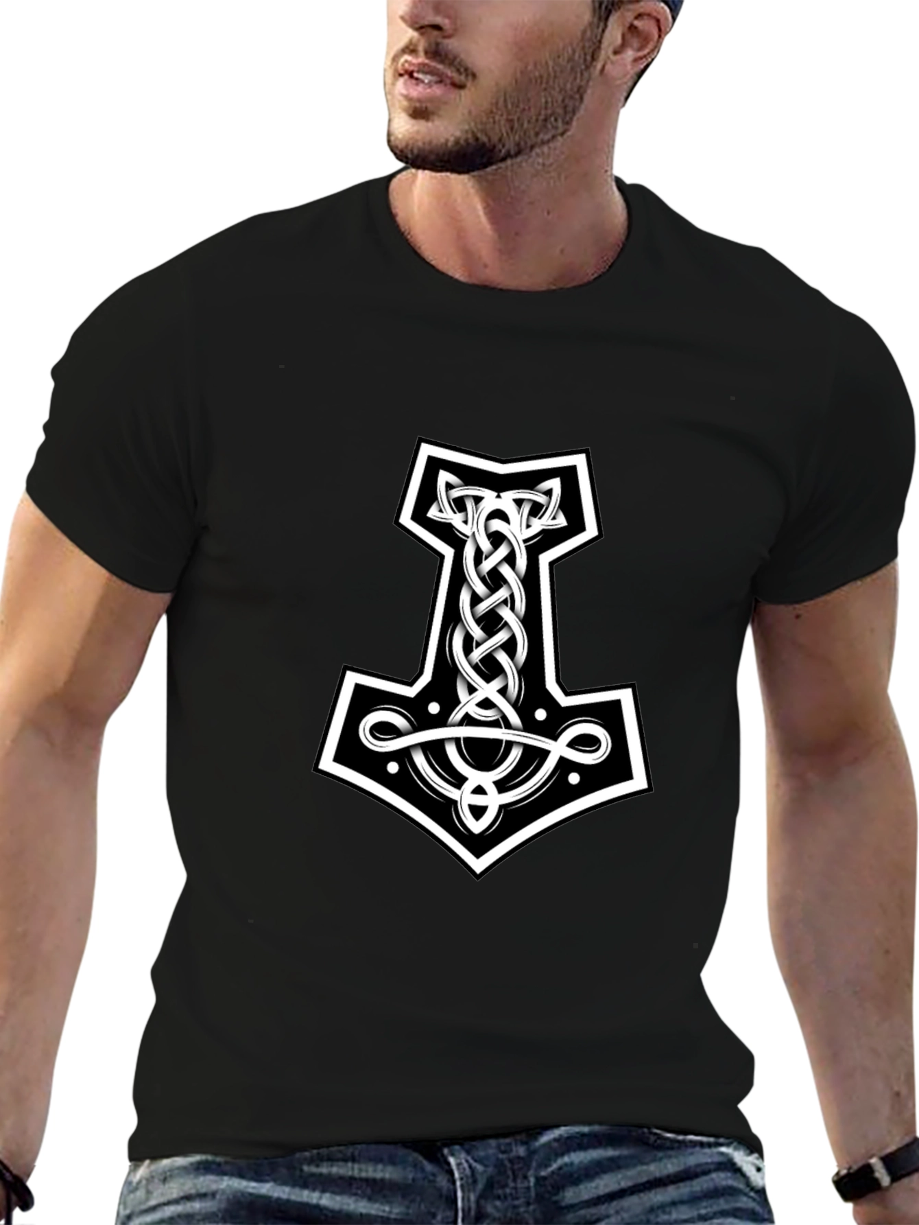Celtic Knotwork Thors Hammer Graphic Tee