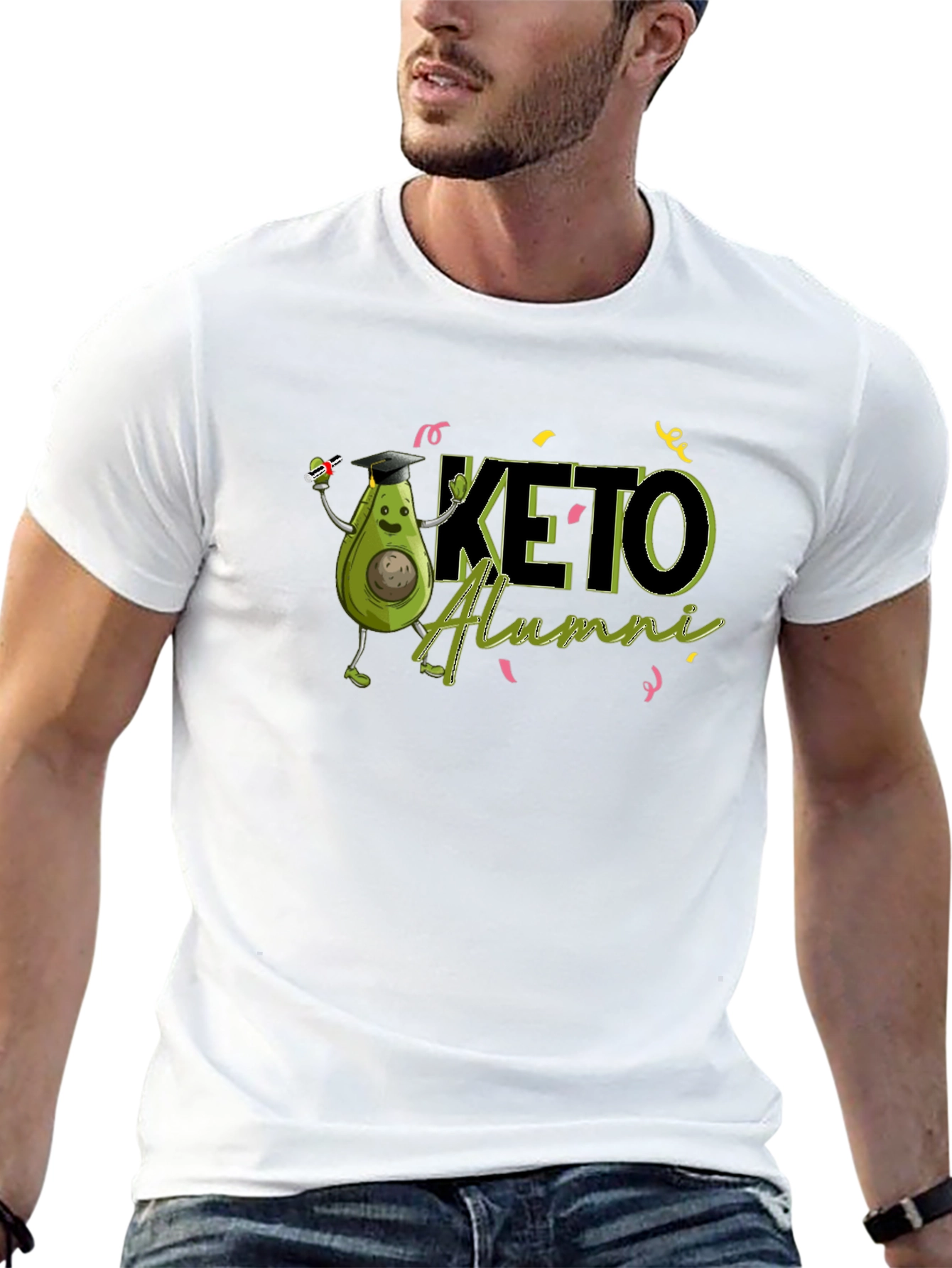 Keto Alumni Graduation T-Shirt - Funny Avocado Design