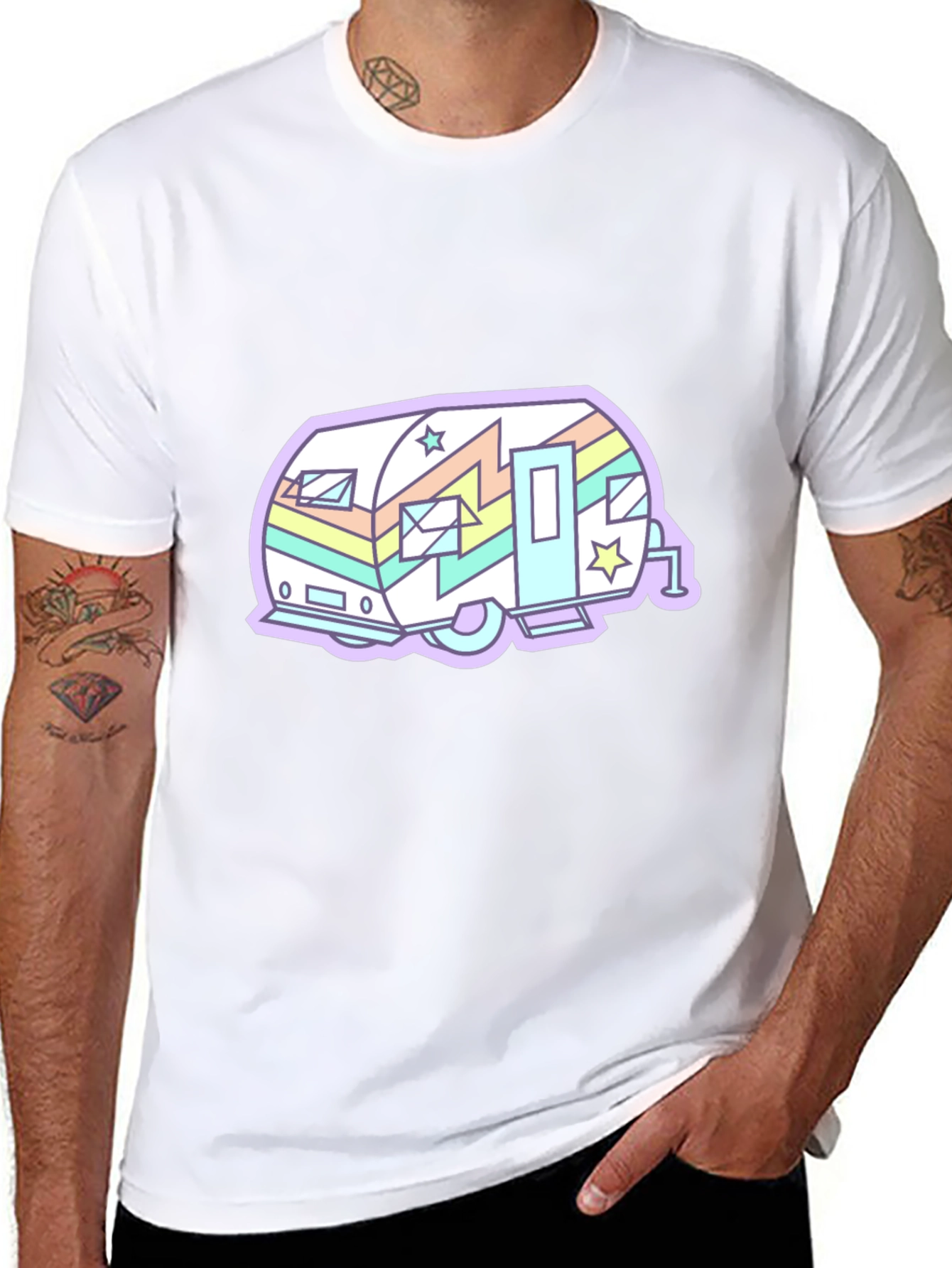 Retro Camper Graphic T-Shirt - Cool Black Tee