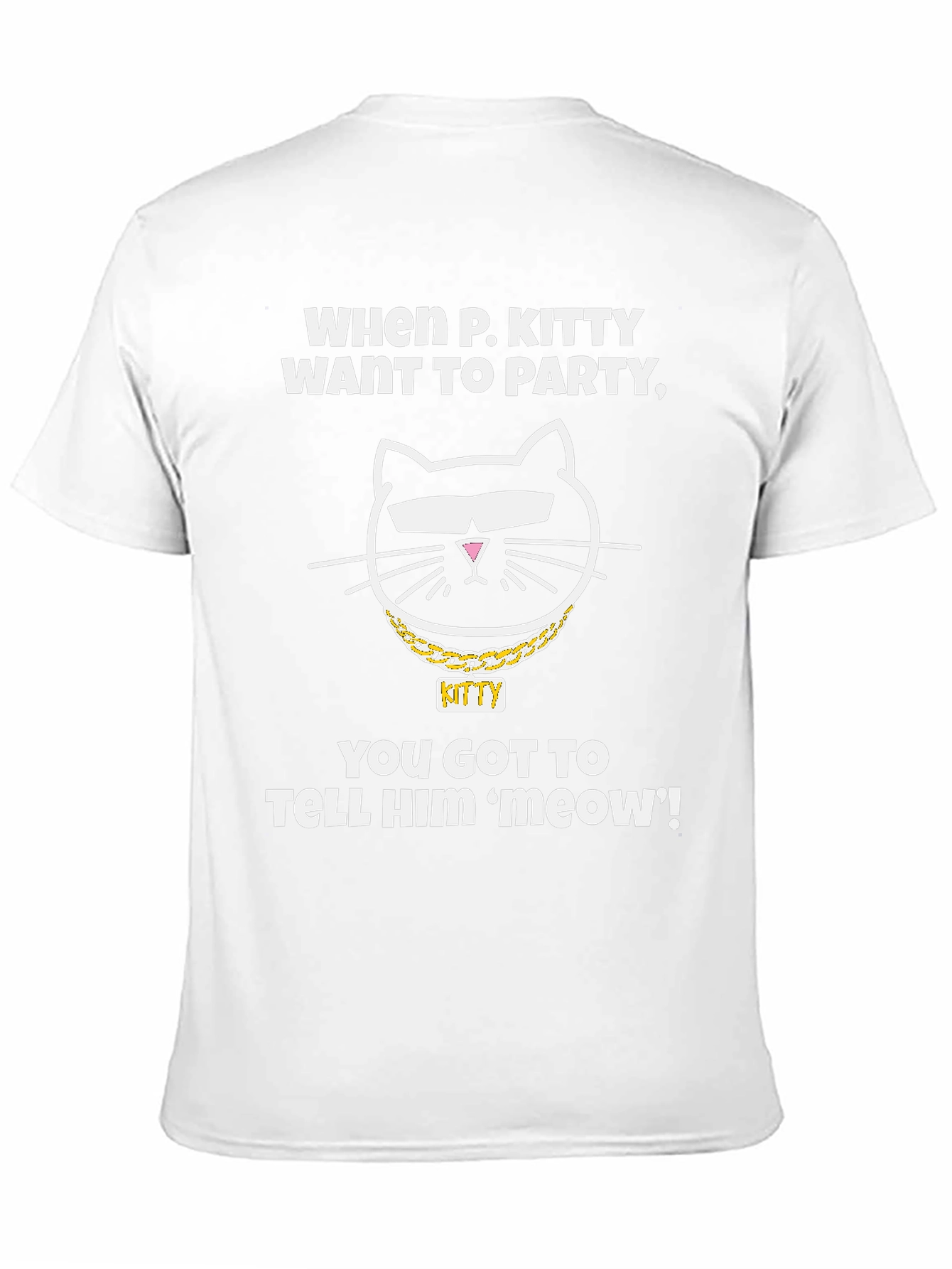 P. Kitty Party T-Shirt -  Mens Black Cotton Tee