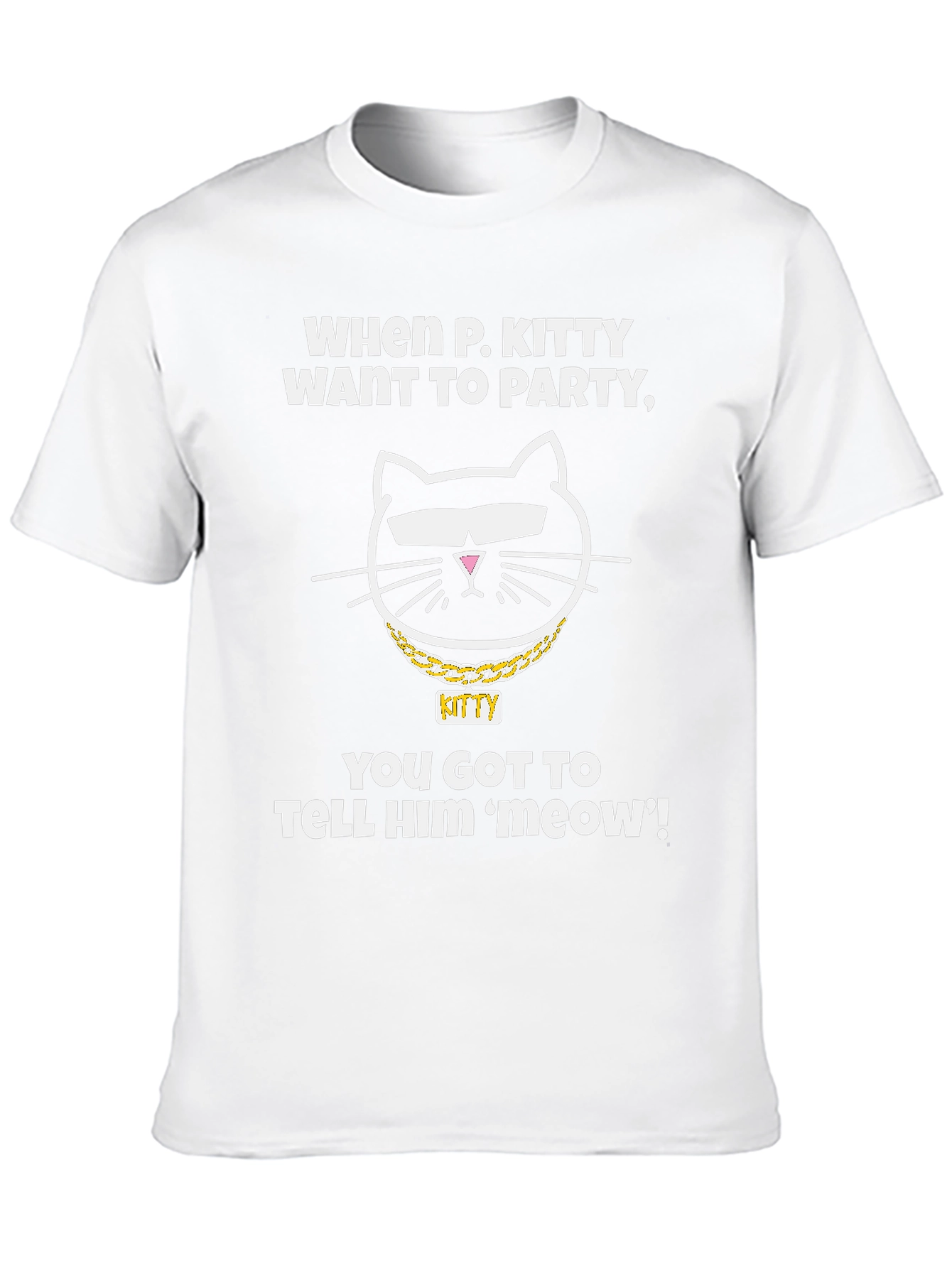 P. Kitty Party T-Shirt -  Mens Black Cotton Tee