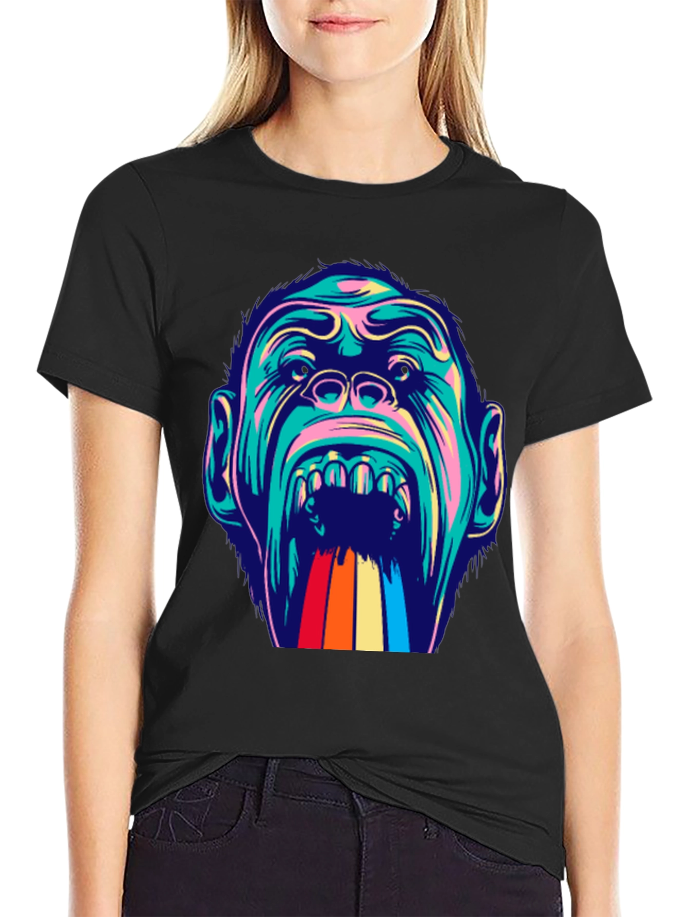 Psychedelic Gorilla Graphic T-Shirt