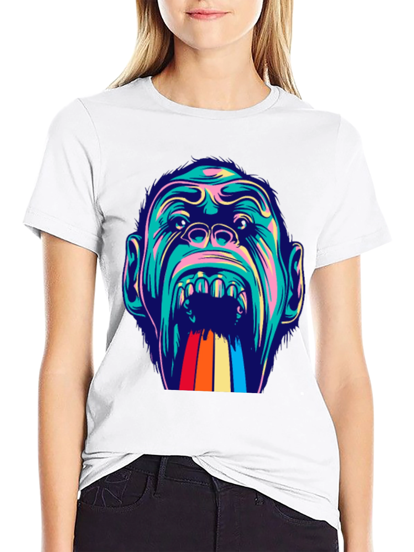Psychedelic Gorilla Graphic T-Shirt