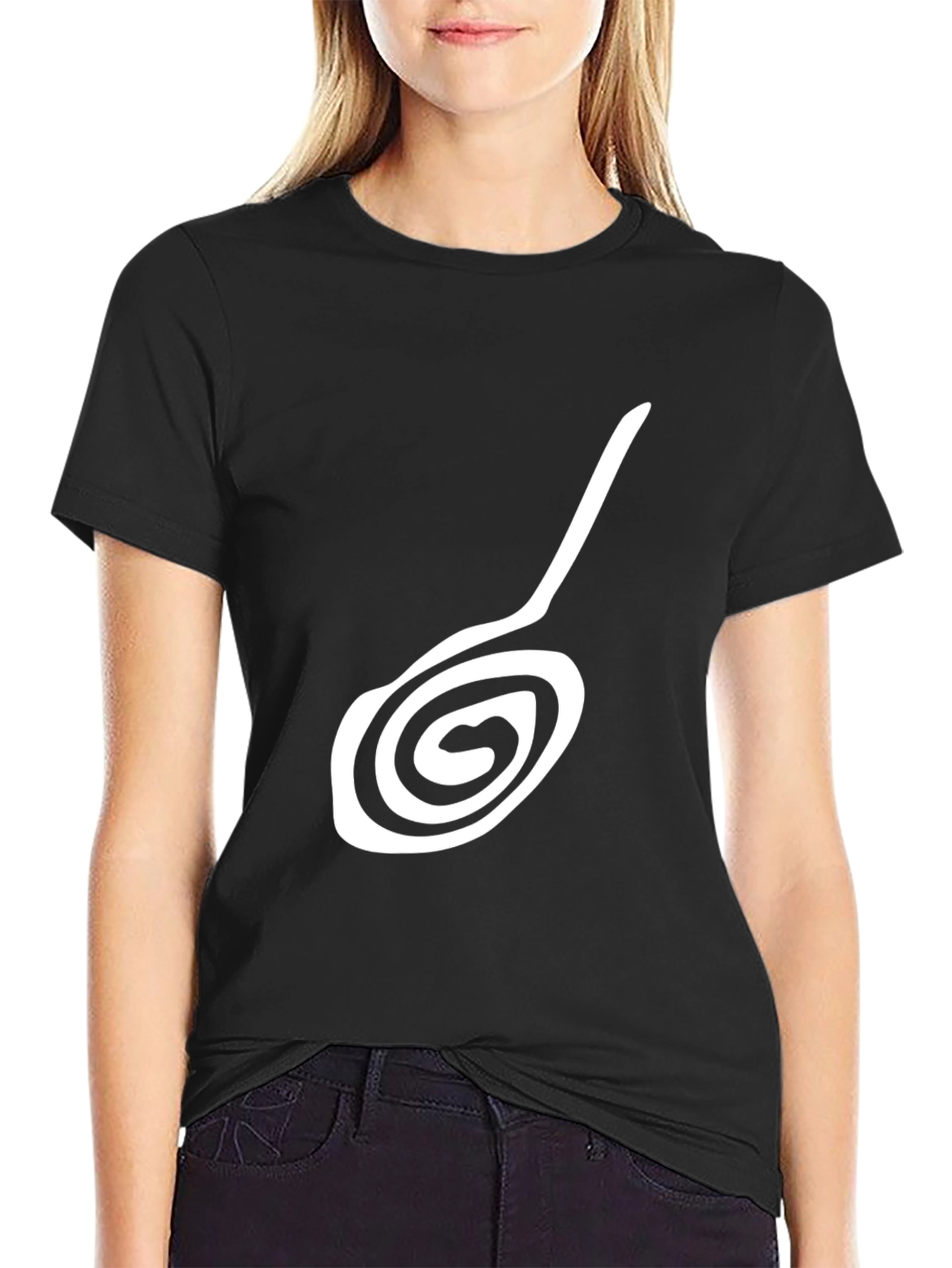 Stylish Black T-Shirt with Unique Abstract Design