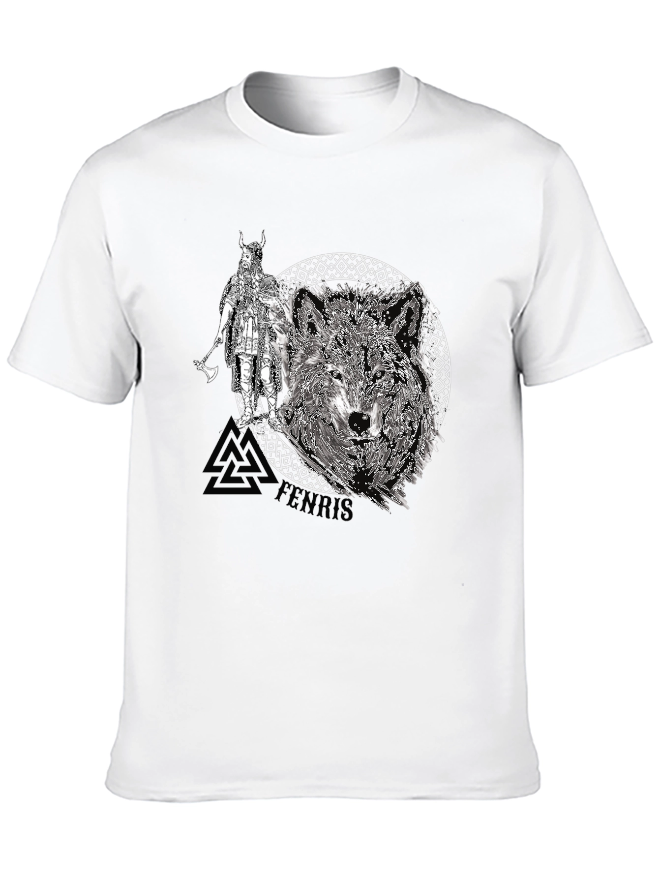 Viking Wolf Graphic Tee - Black
