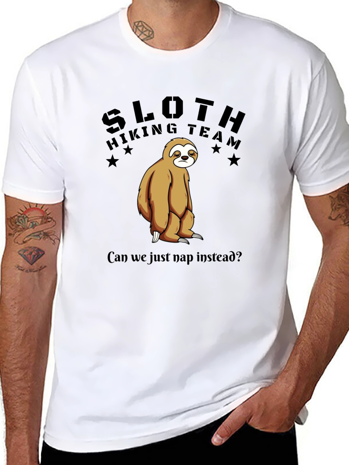 Sloth Hiking Team T-Shirt - Funny Nap Lover Tee