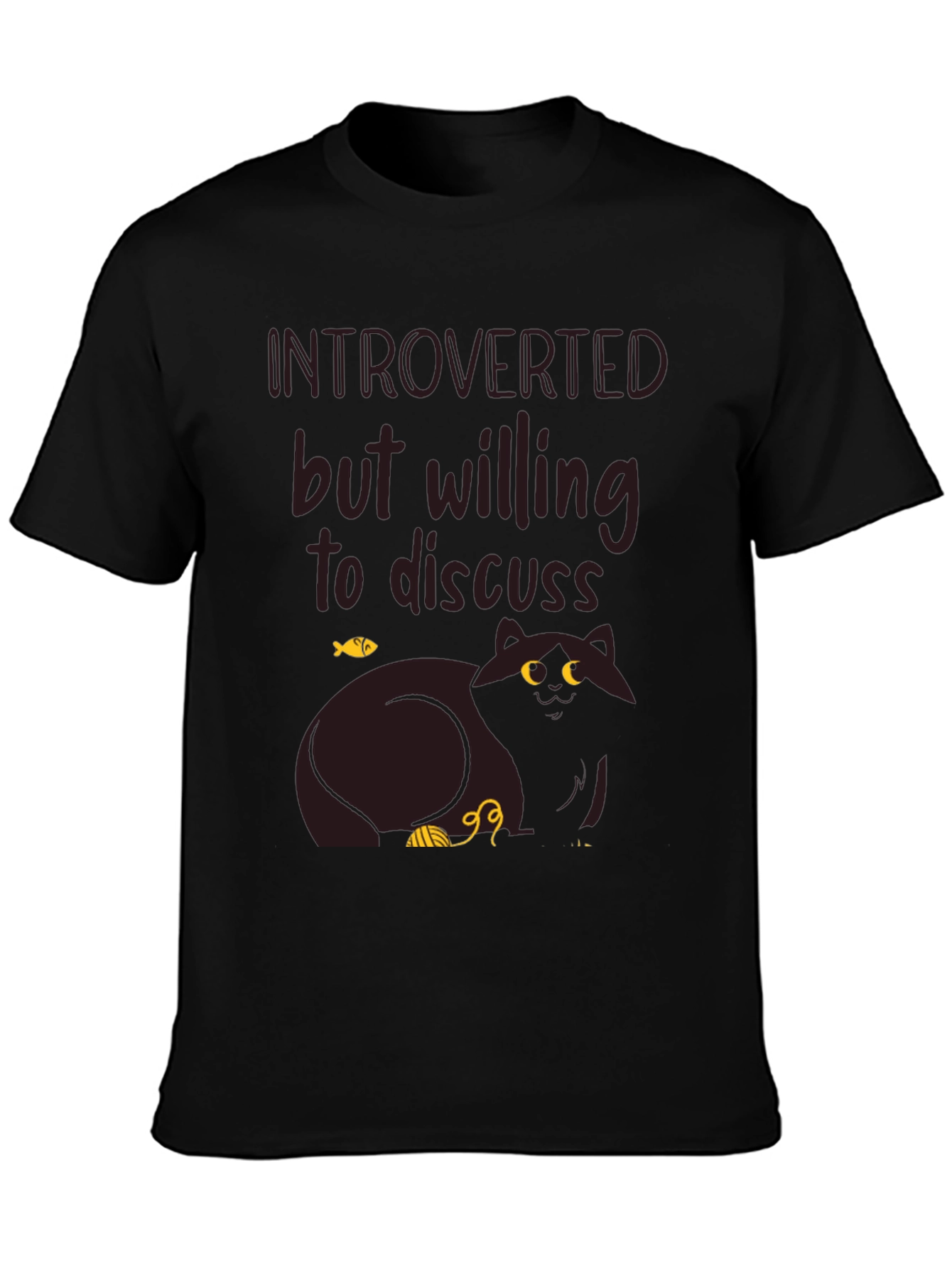 Introverted Cat Graphic T-Shirt