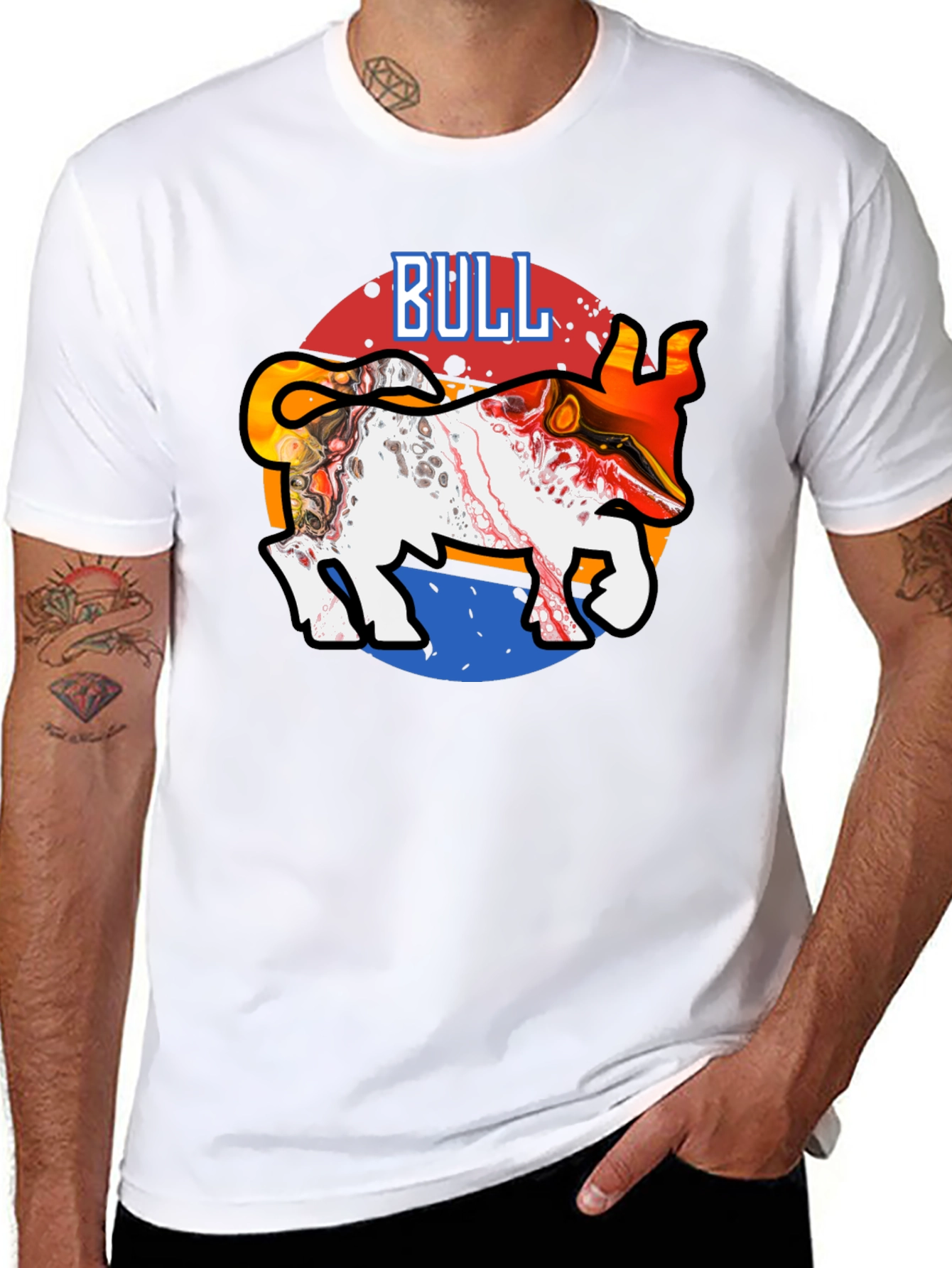 Bull Graphic Tee - Trendy Mens T-Shirt