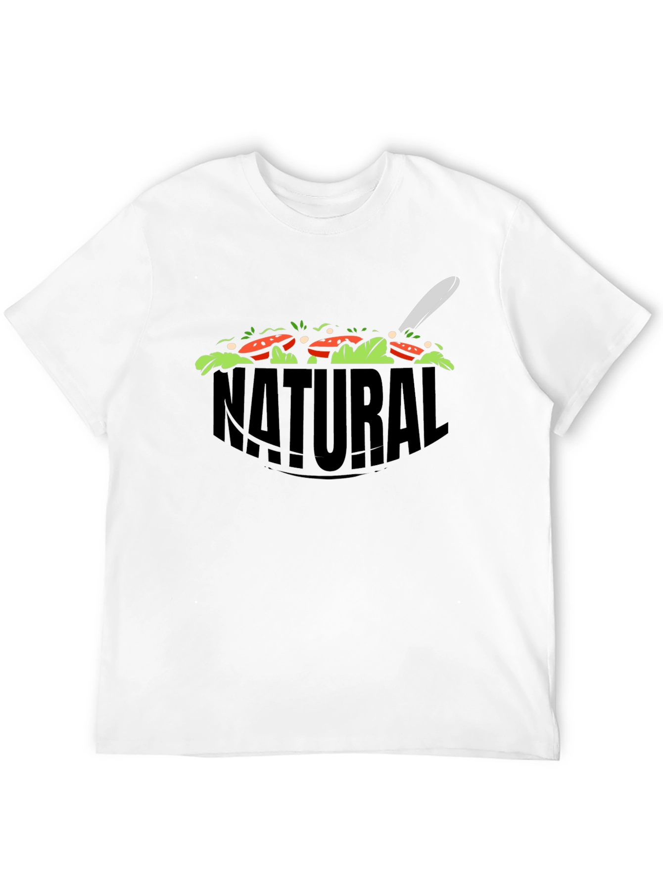 Natural Salad Graphic Tee - Black Cotton T-Shirt