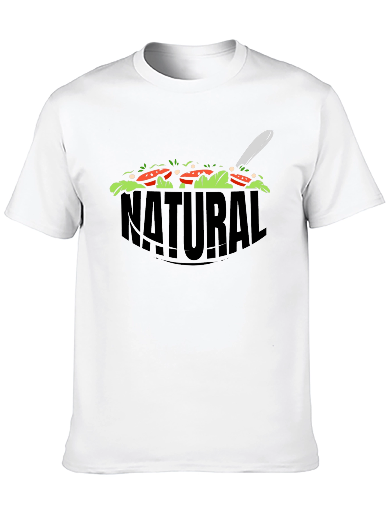 Natural Salad Graphic Tee - Black Cotton T-Shirt