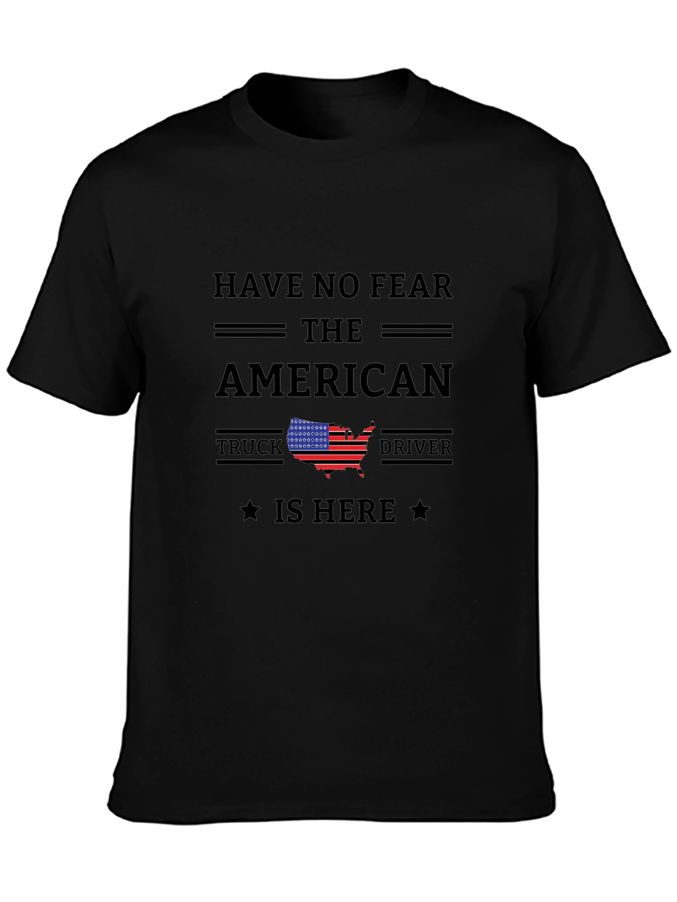 American Truck Driver Black Graphic Tee