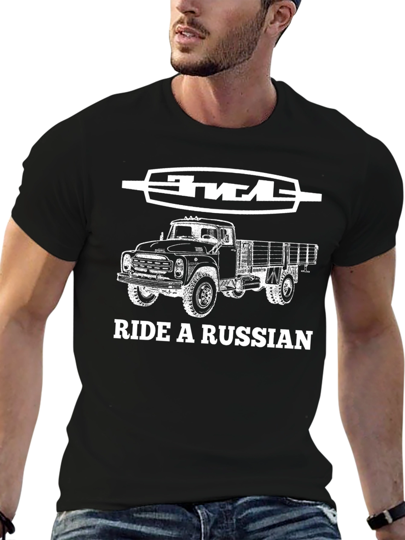 Ride a Russian Truck Black T-Shirt