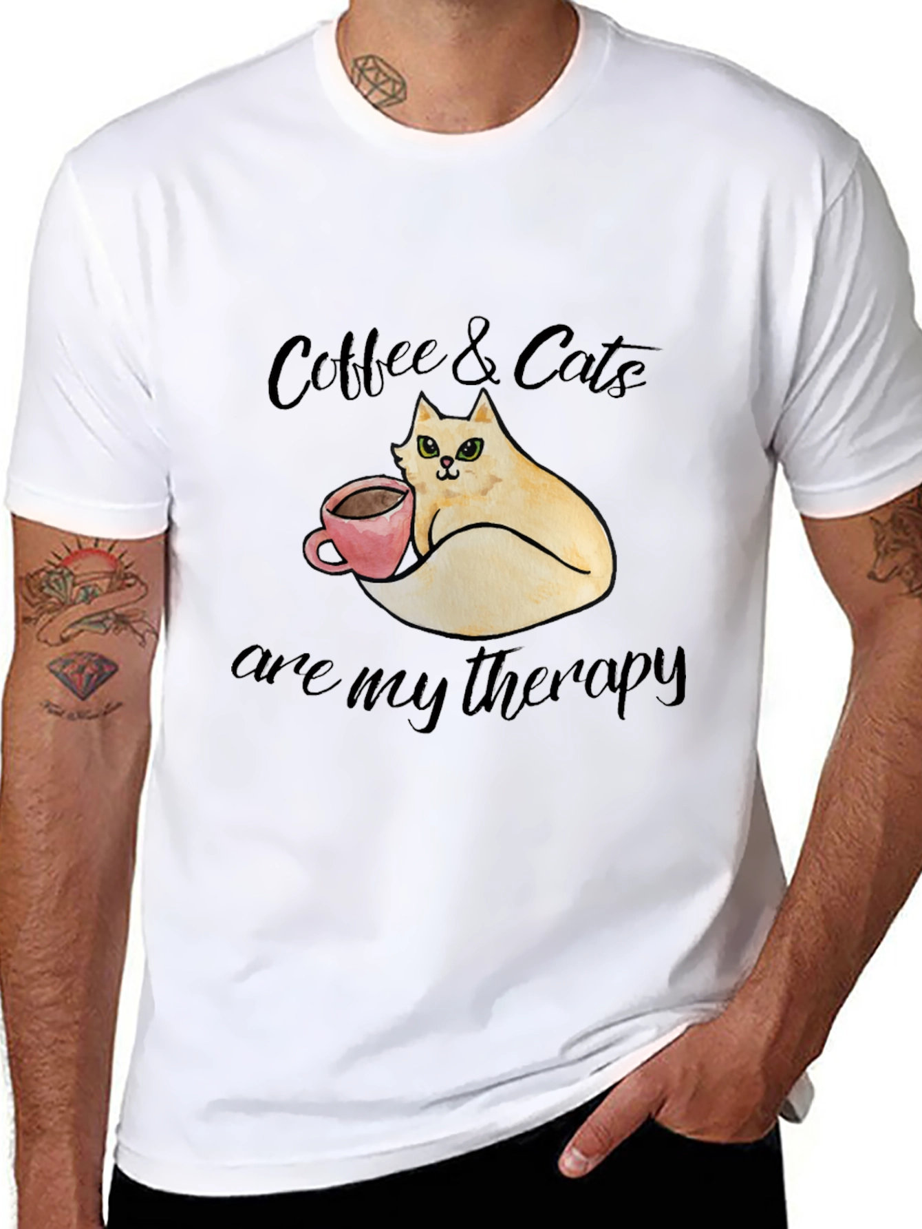 Coffee & Cats Therapy T-Shirt