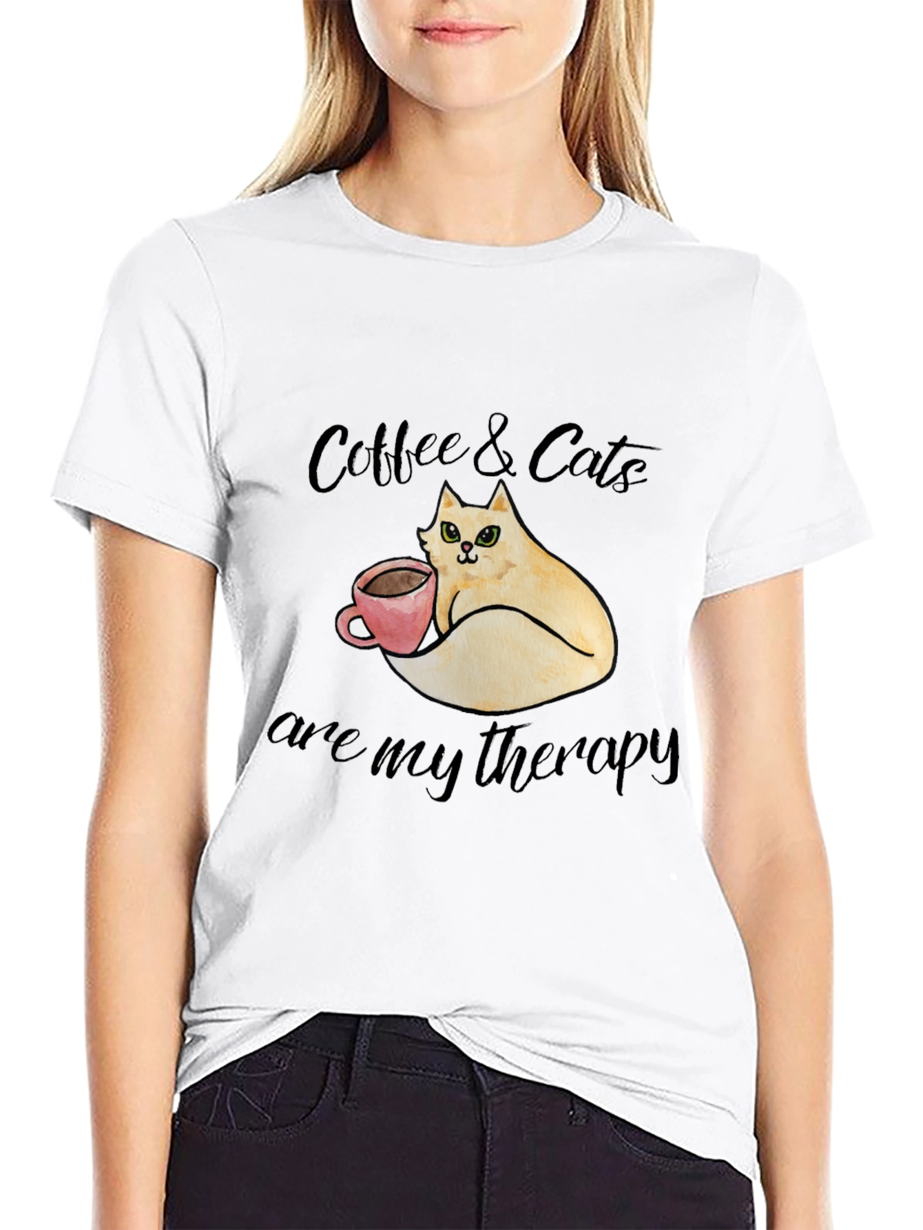 Coffee & Cats Therapy T-Shirt