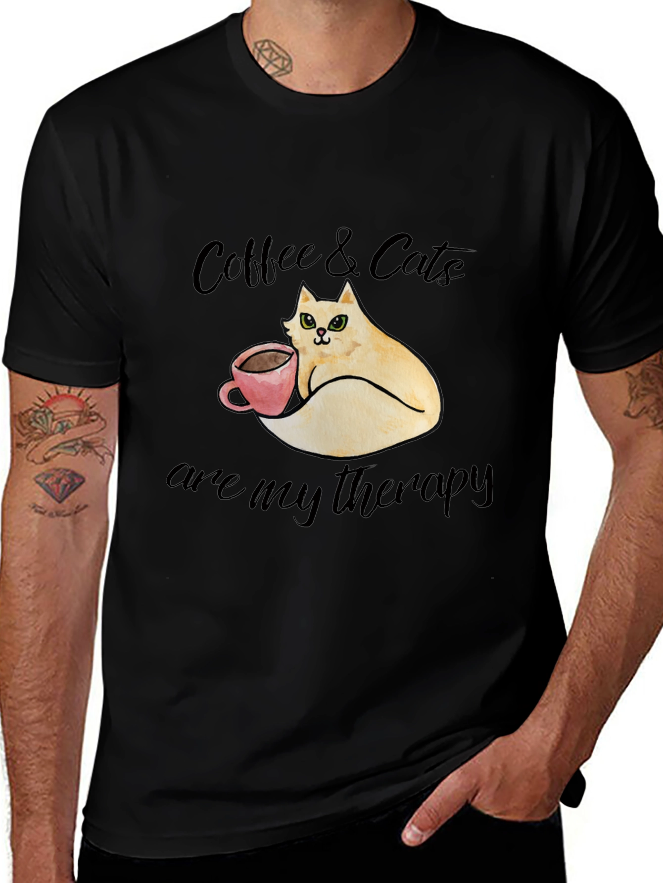 Coffee & Cats Therapy T-Shirt