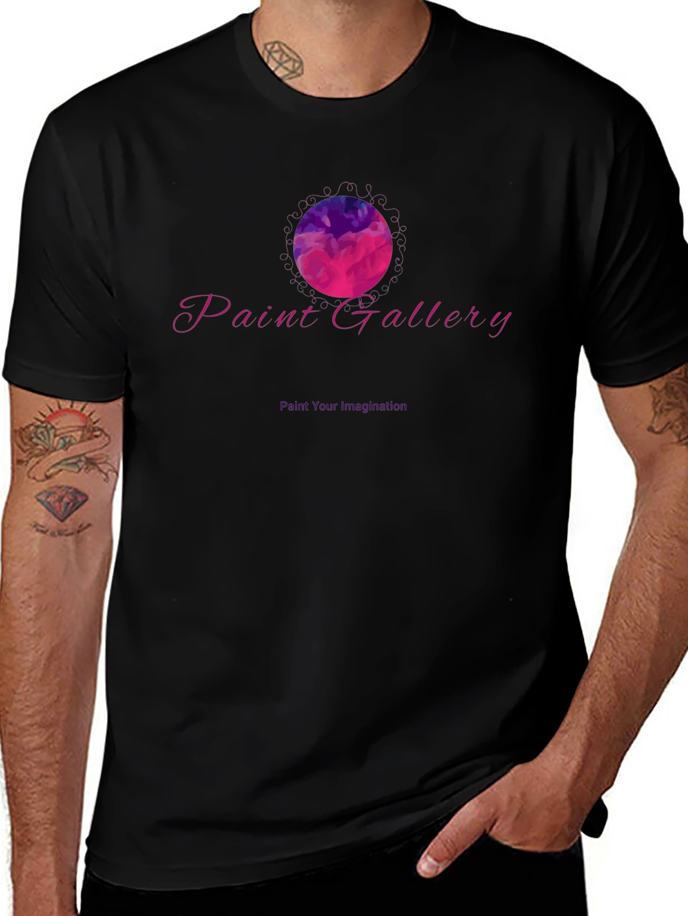 Paint Gallery Artistic Black T-Shirt
