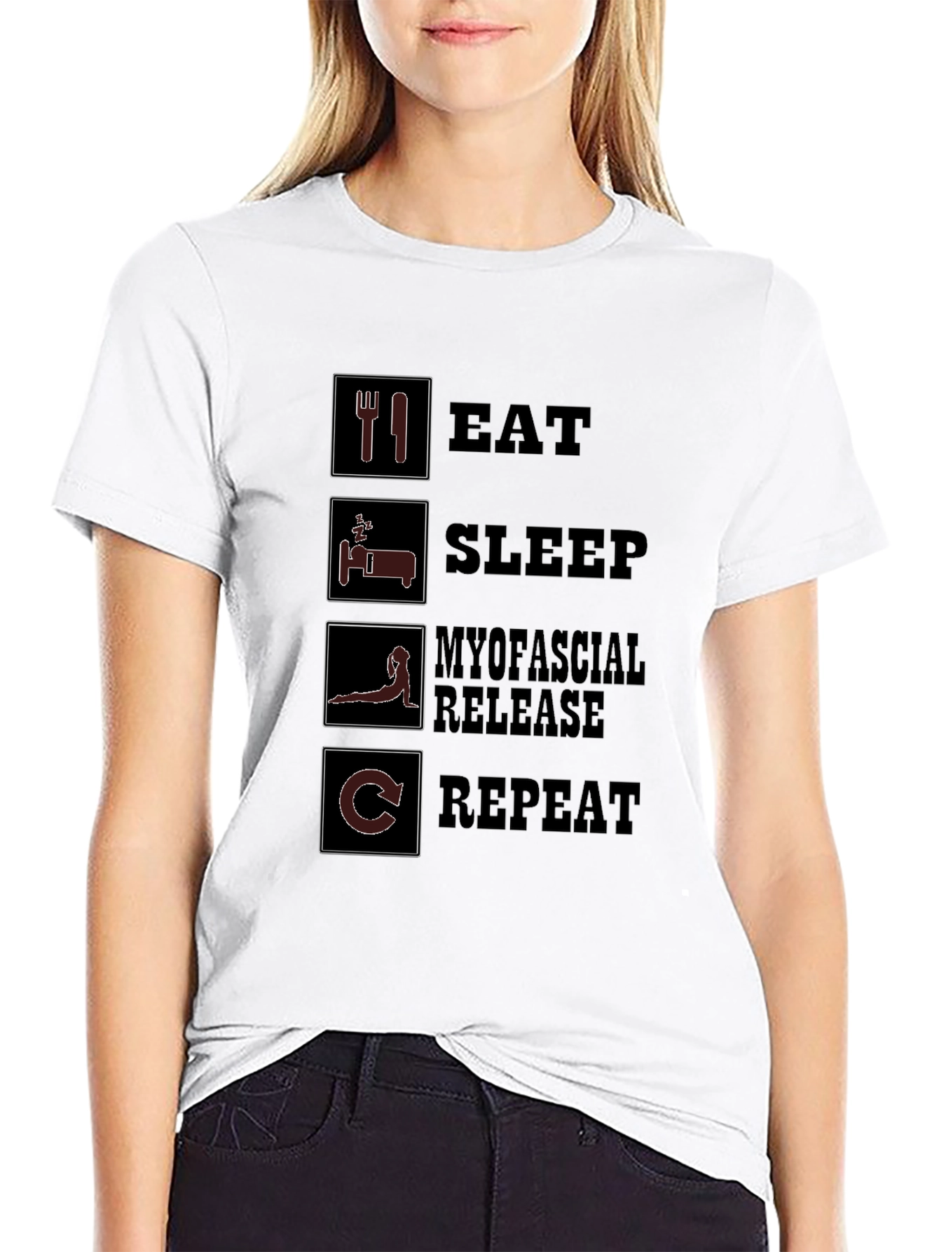 Eat Sleep Myofascial Release Repeat Black T-Shirt