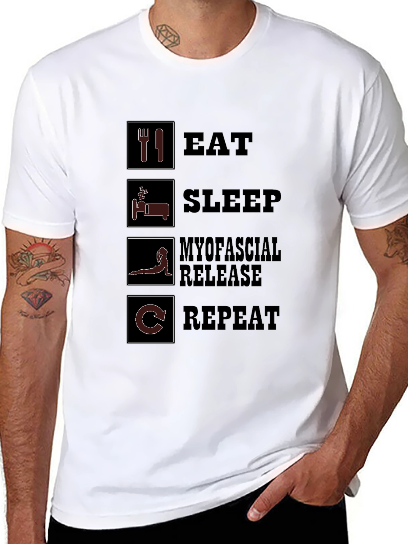 Eat Sleep Myofascial Release Repeat Black T-Shirt