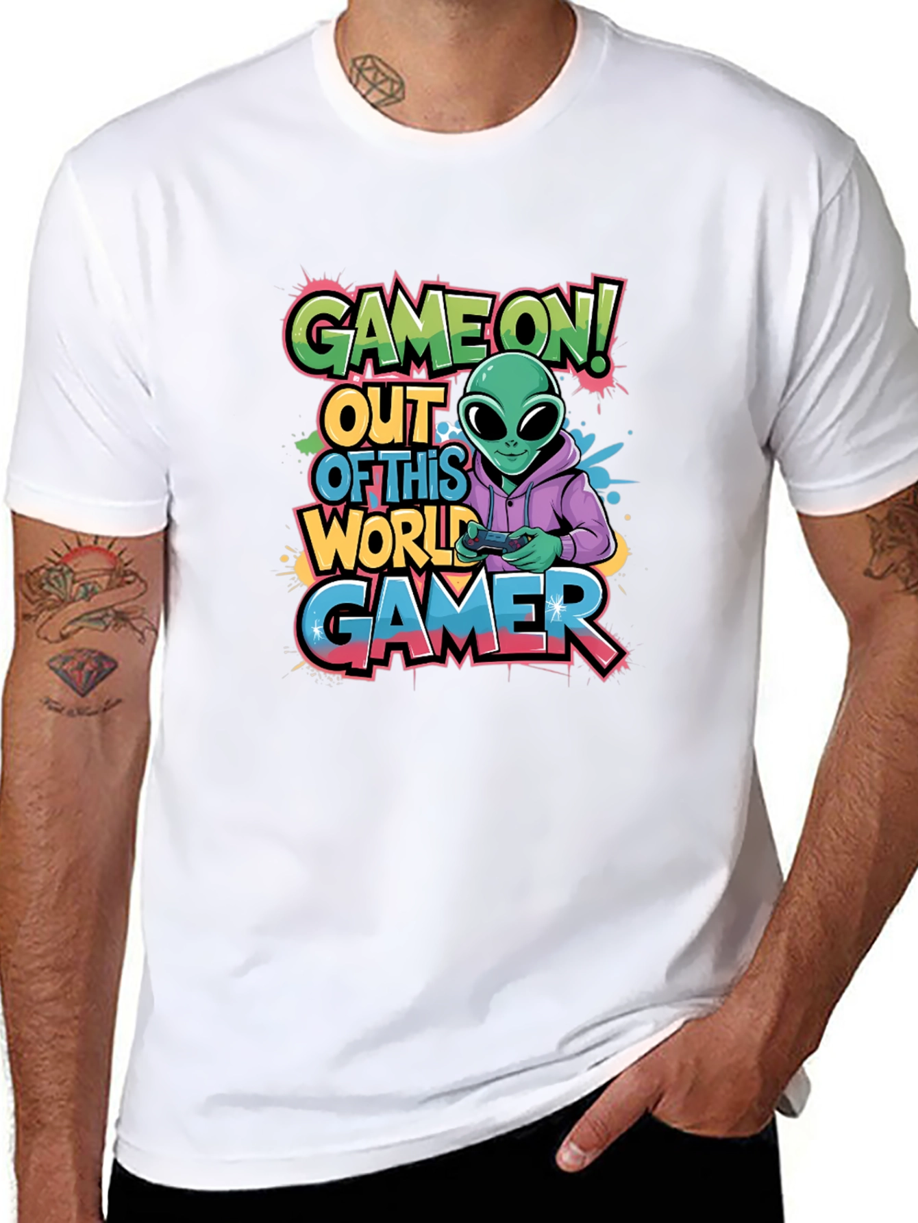 Game On! Alien Gamer Graphic T-Shirt