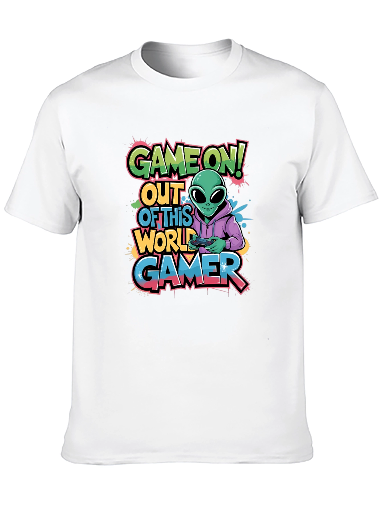 Game On! Alien Gamer Graphic T-Shirt