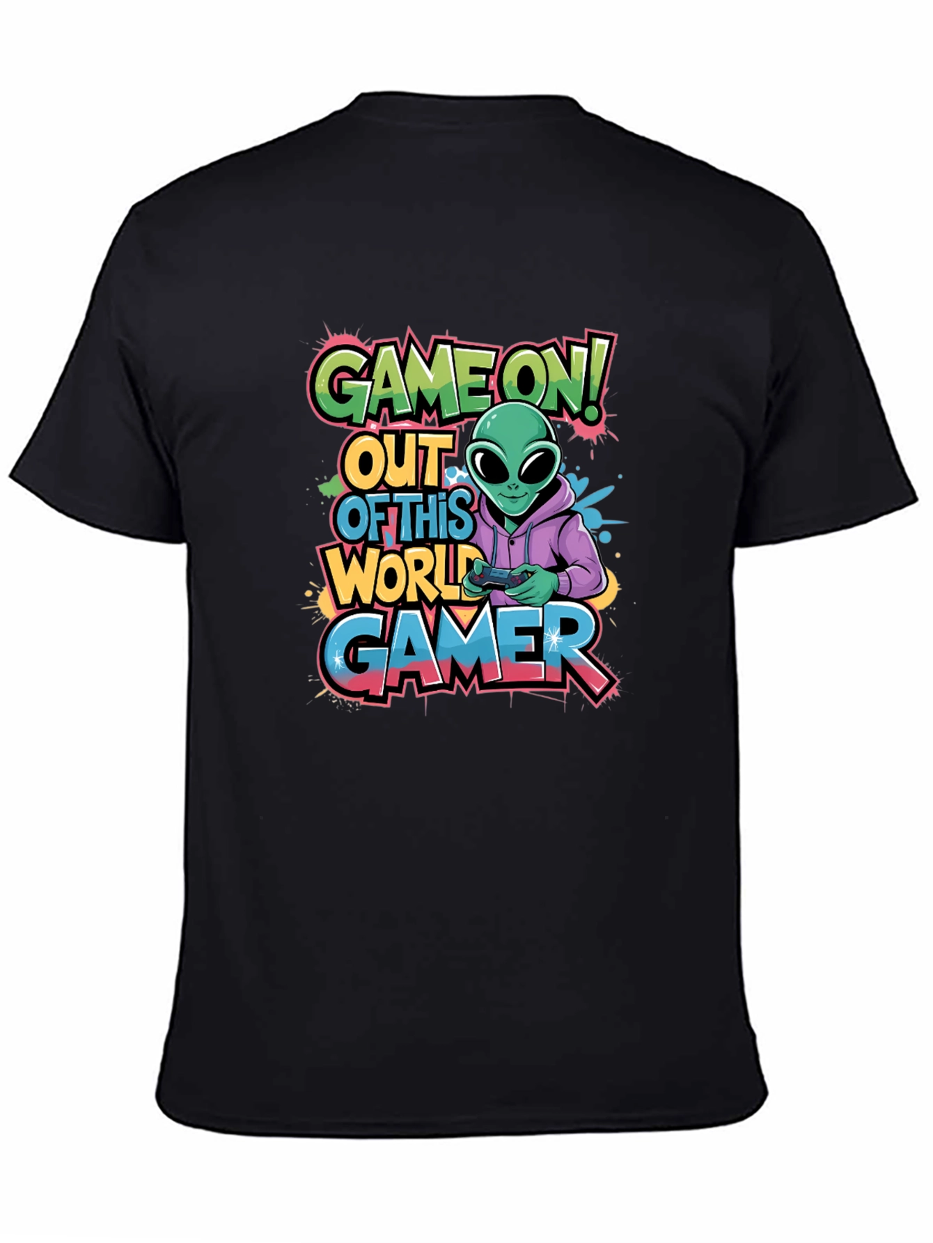 Game On! Alien Gamer Graphic T-Shirt